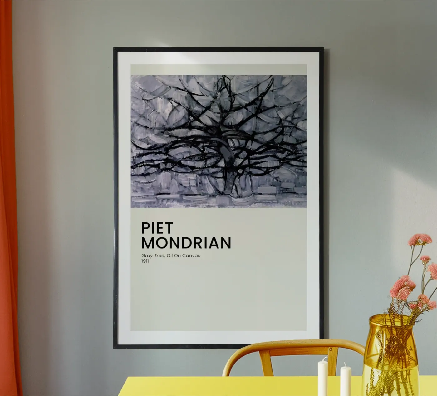 Mondrian - Gray Tree poster da Vintage by JUNIQE
