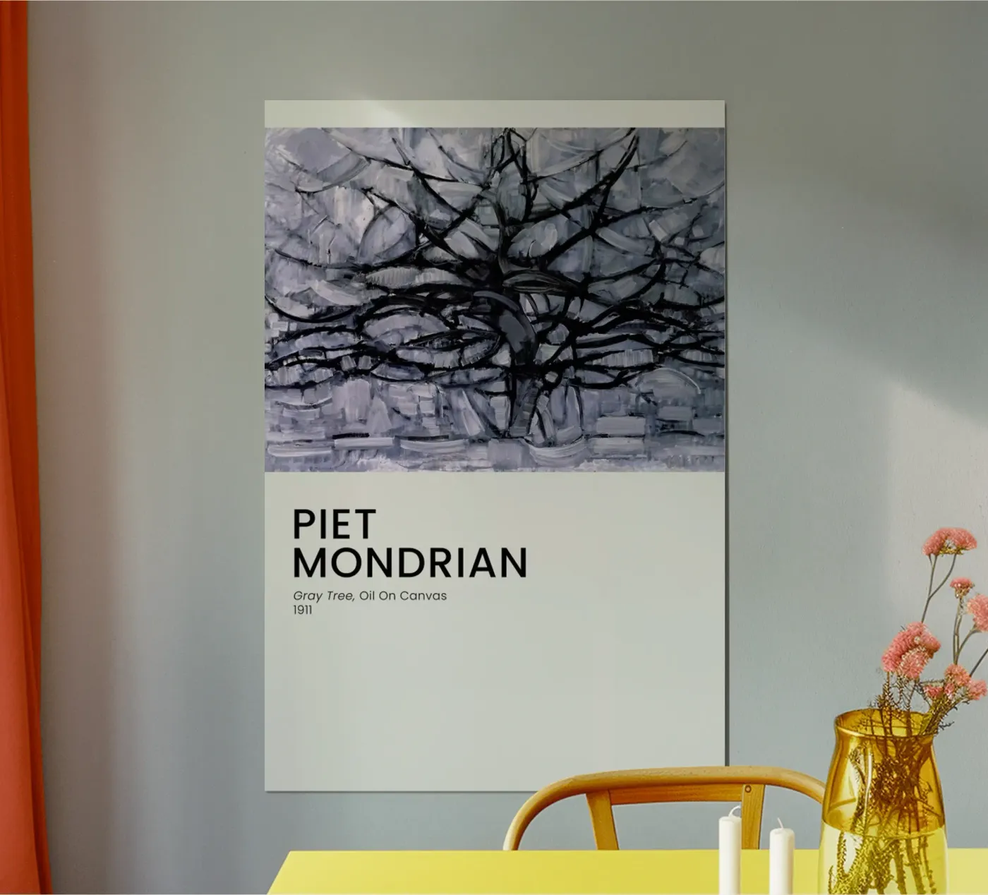 Mondrian - Gray Tree poster da Vintage by JUNIQE