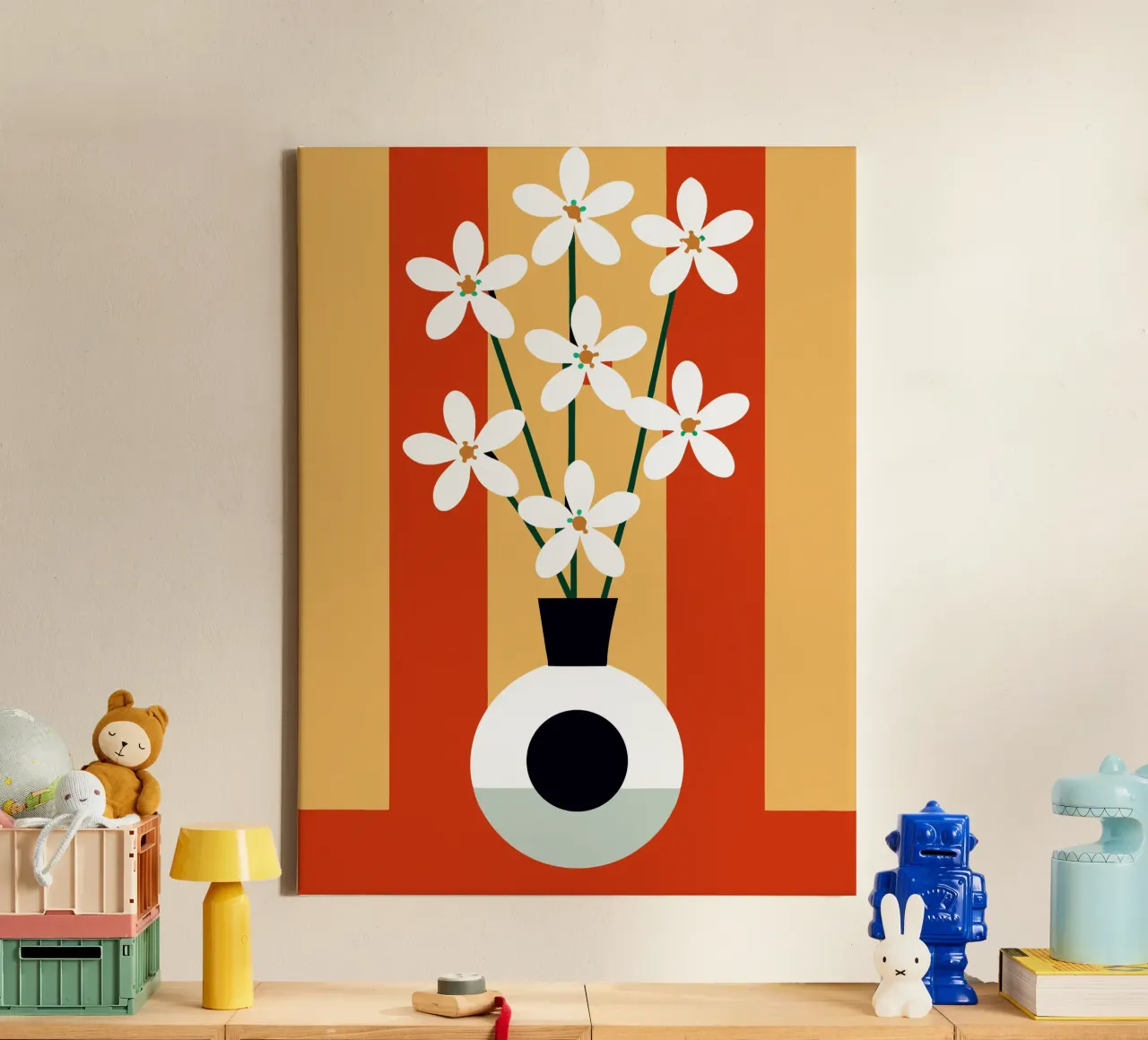 Vaso di fiori di gelsomino tela con Cornice a cassetta da LOOK DIFFERENT