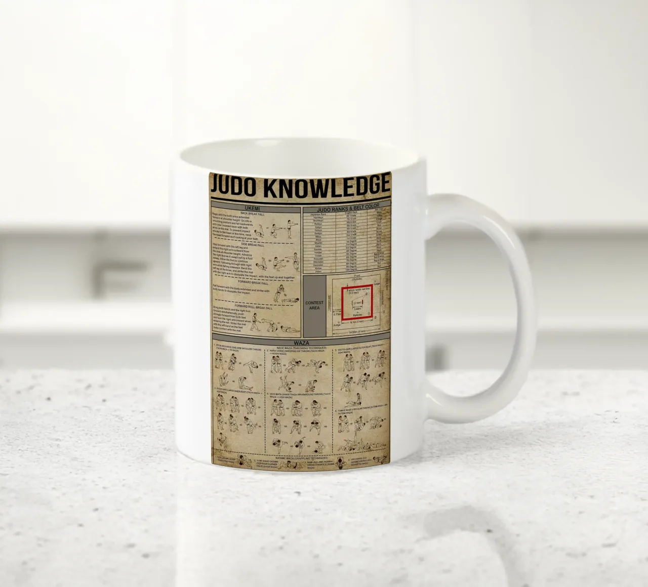 Poster sulla conoscenza del judo tazza in ceramica da Maritiknowled