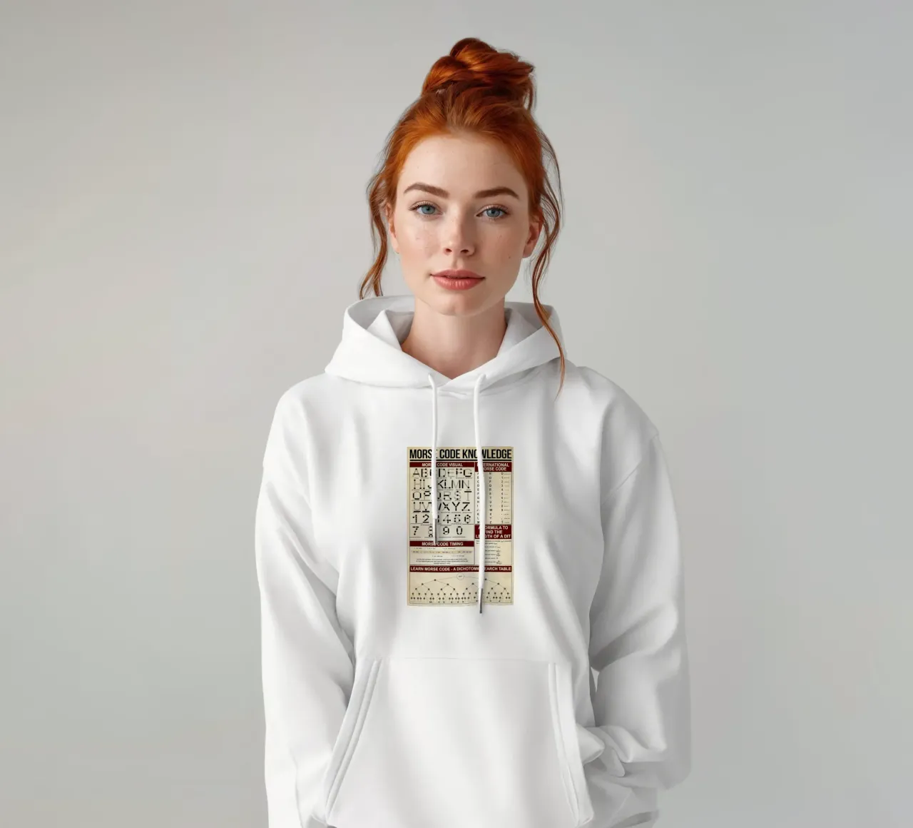 Poster sulla conoscenza del codice Morse felpa con cappuccio da Maritiknowled