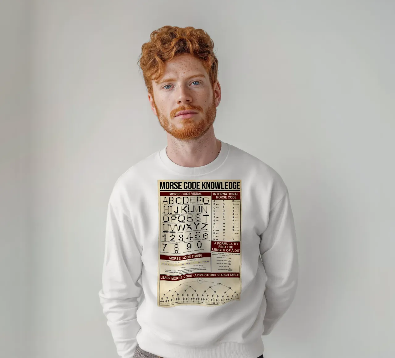 Morse Code Knowledge Poster sweatshirt by Maritiknowled