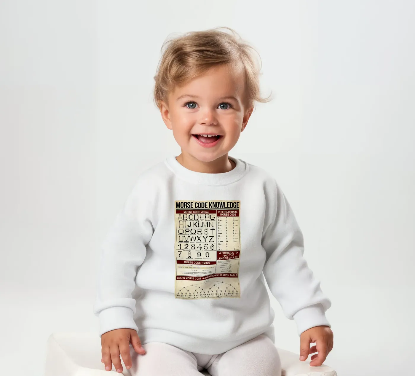 Morse Code Knowledge Poster baby sweatshirt by Maritiknowled
