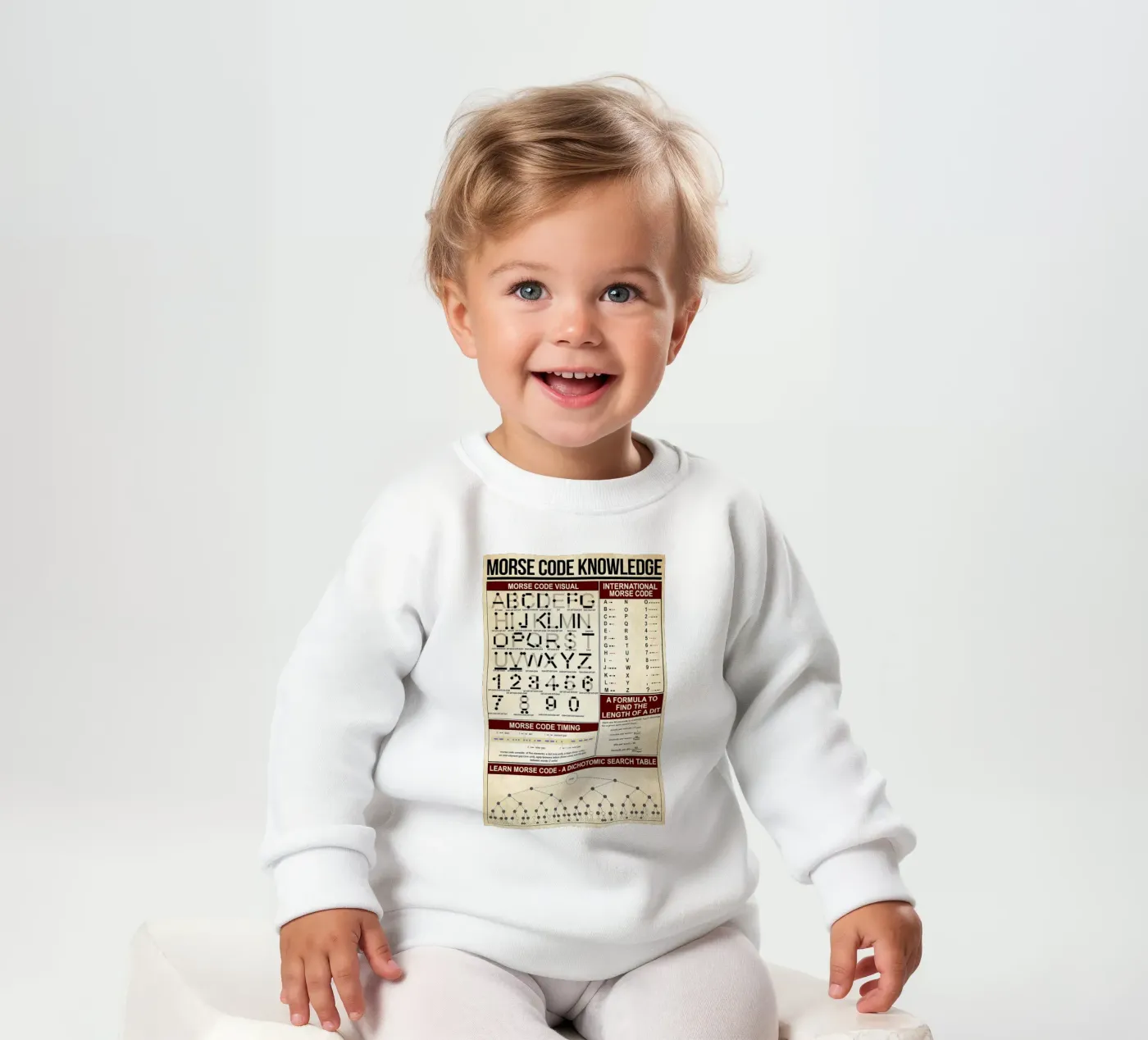 Morse Code Knowledge Poster baby sweatshirt by Maritiknowled