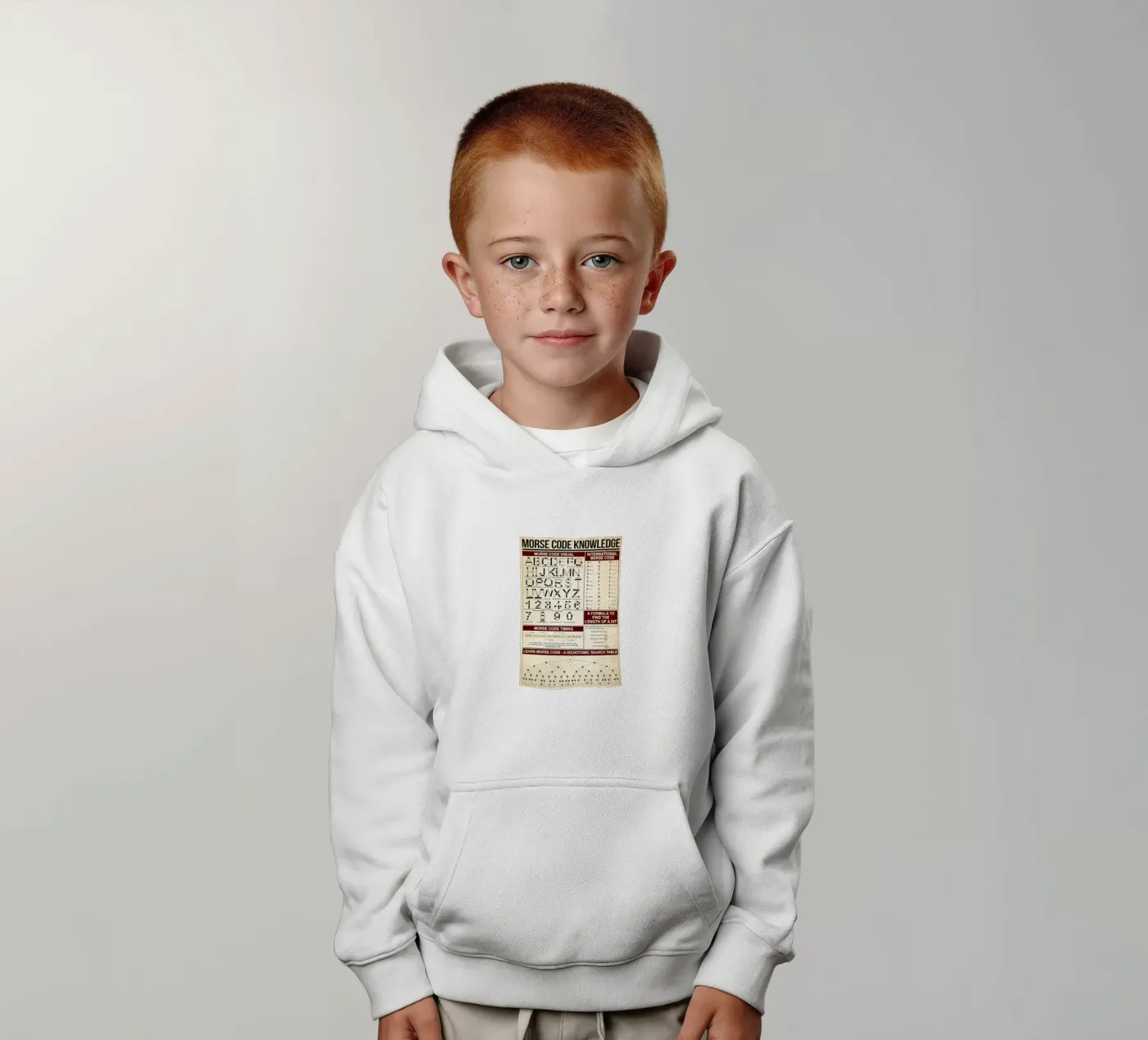 Morse Code Knowledge Poster kinder hoodie van Maritiknowled