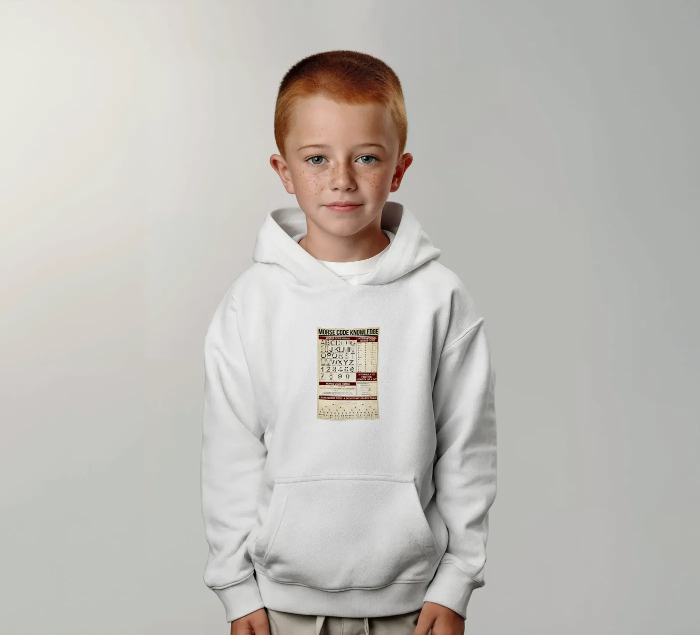 Morse Code Knowledge Poster kids hoodie by Maritiknowled