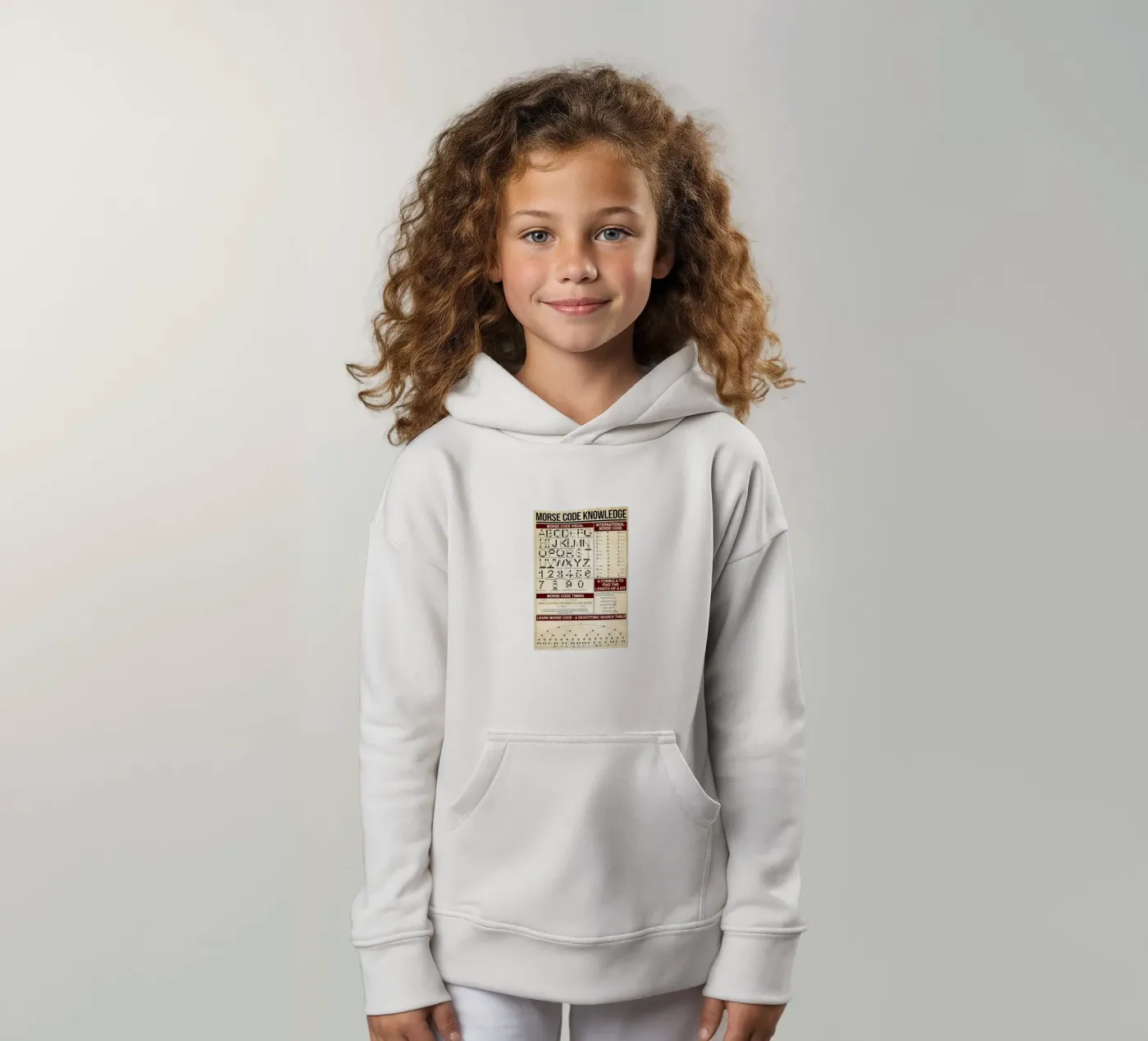 Morse Code Knowledge Poster kids hoodie by Maritiknowled