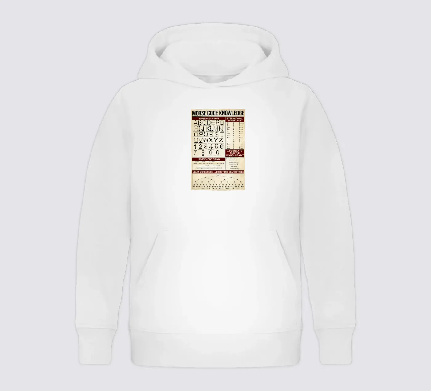 Morse Code Knowledge Poster kids hoodie by Maritiknowled