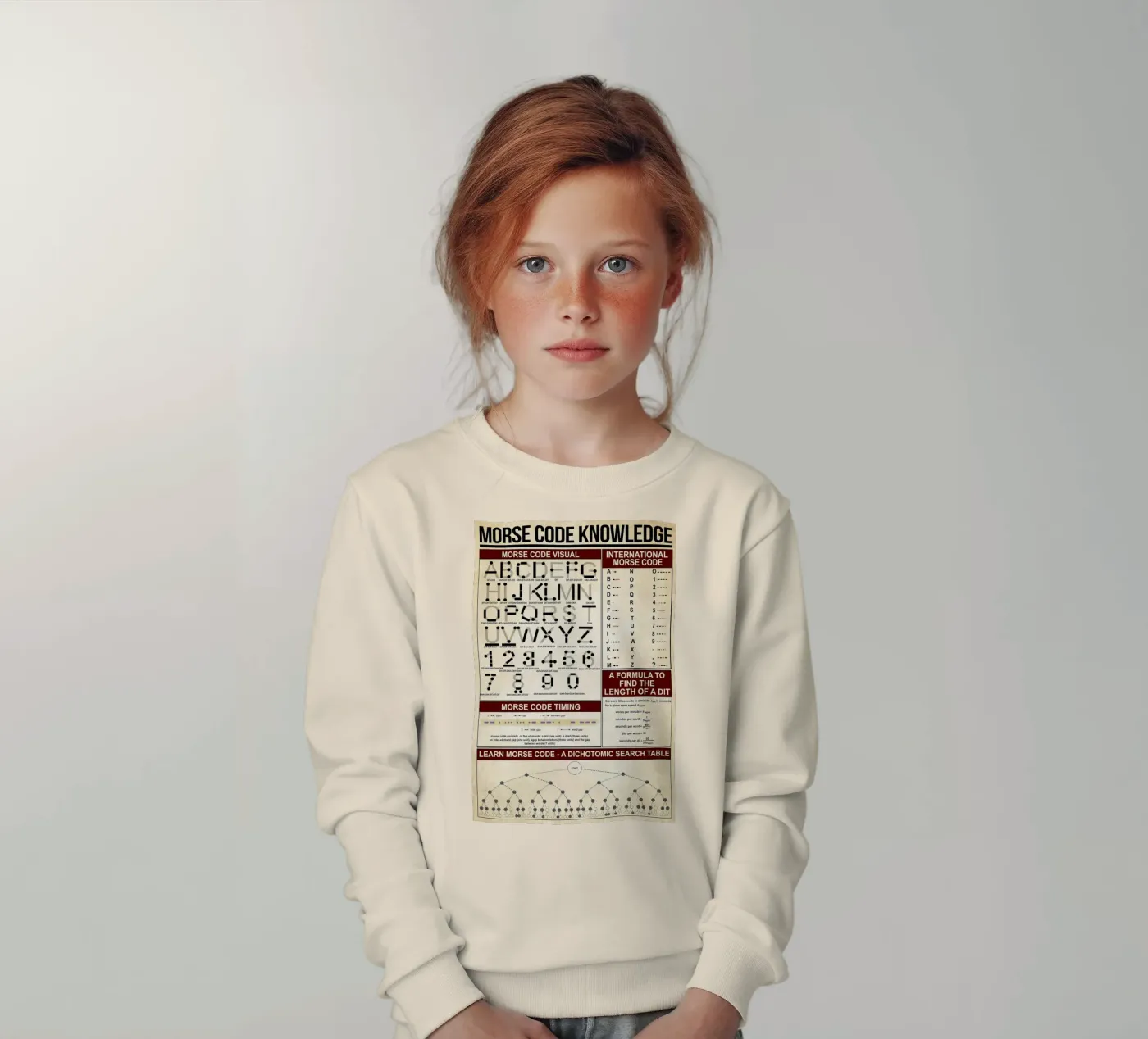 Morse Code Knowledge Poster Kinder Sweatshirt von Maritiknowled