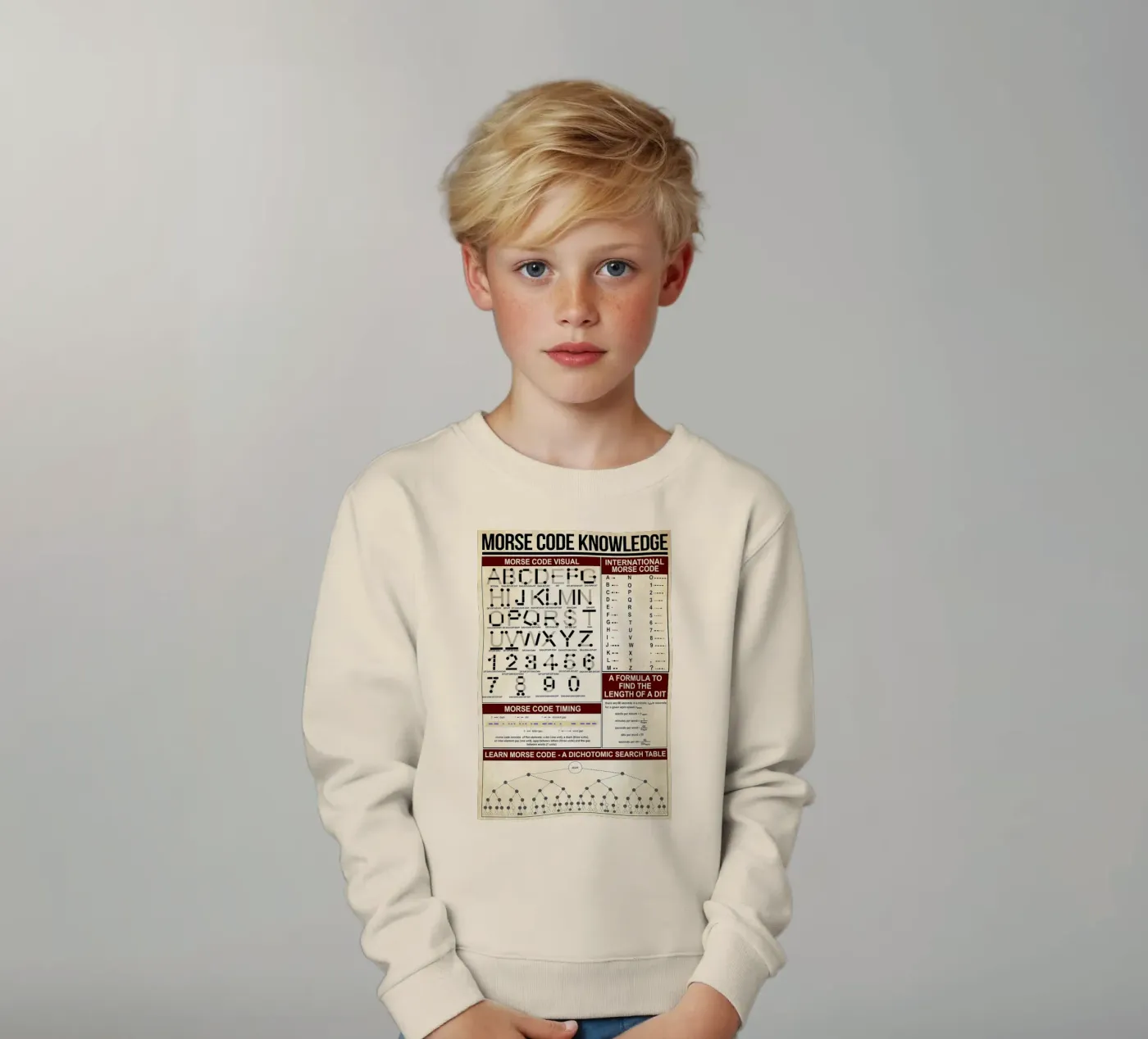 Morse Code Knowledge Poster Kinder Sweatshirt von Maritiknowled