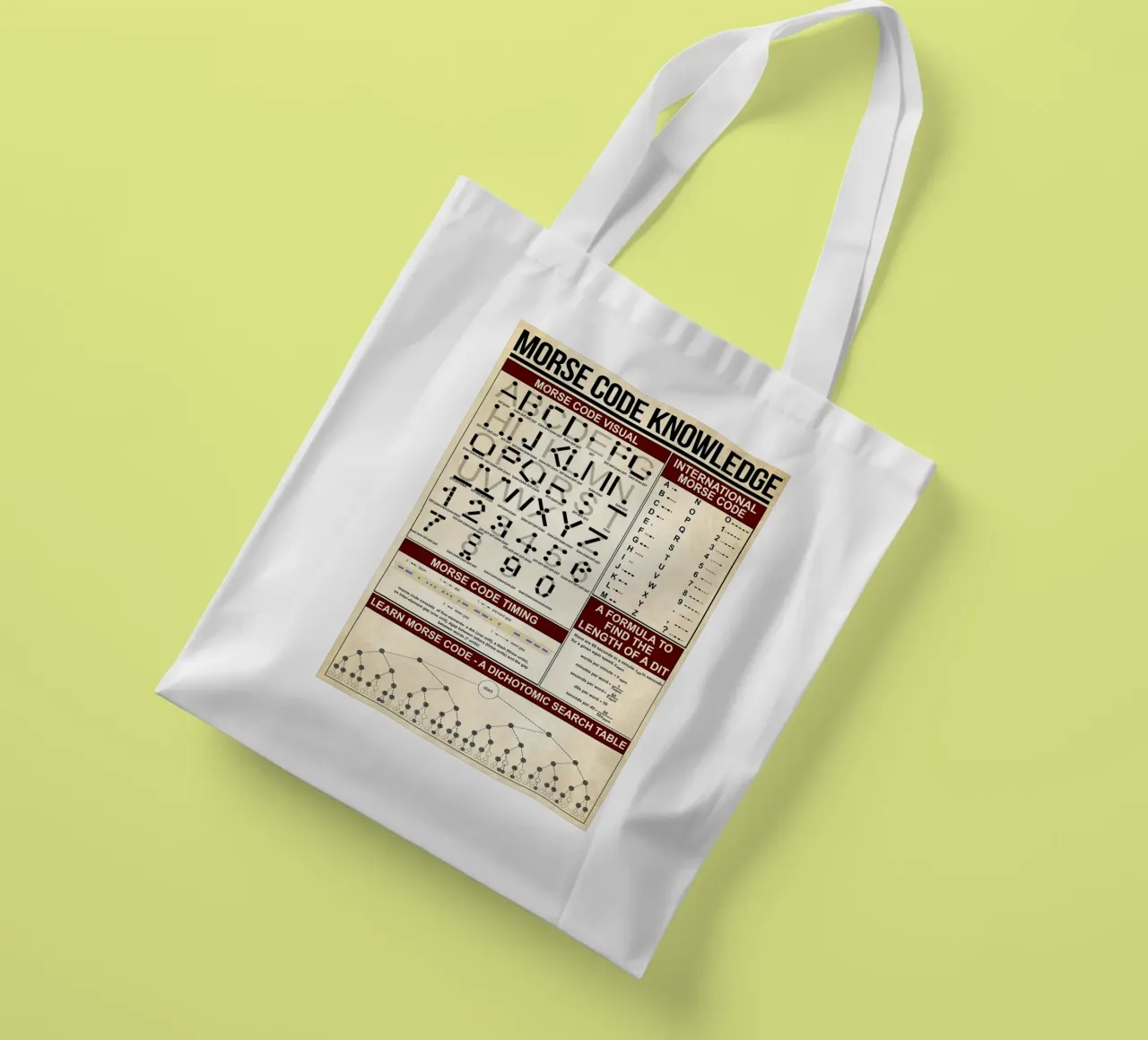 Morse Code Knowledge Poster tote bag by Maritiknowled