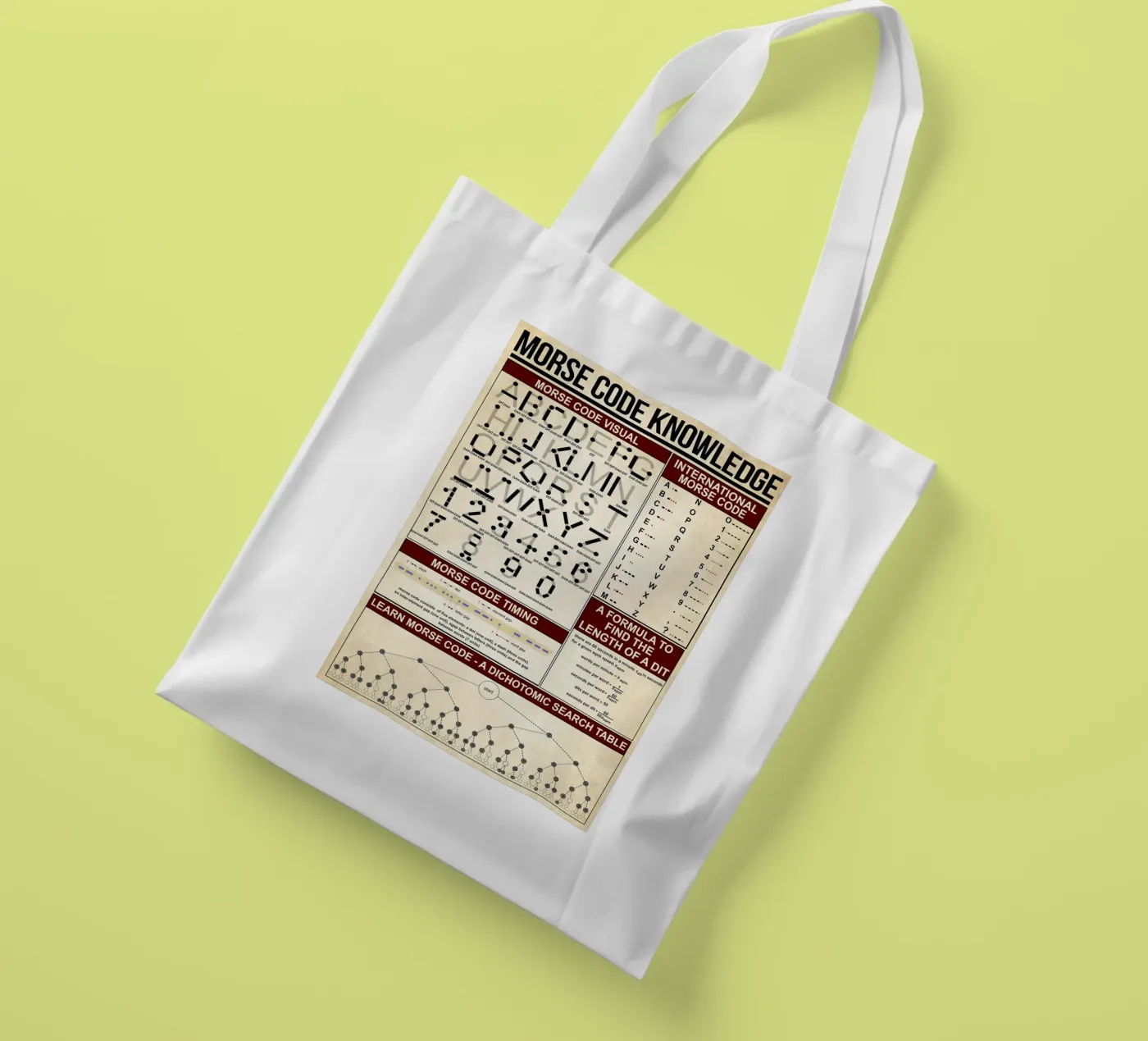 Morse Code Knowledge Poster Jutebeutel von Maritiknowled