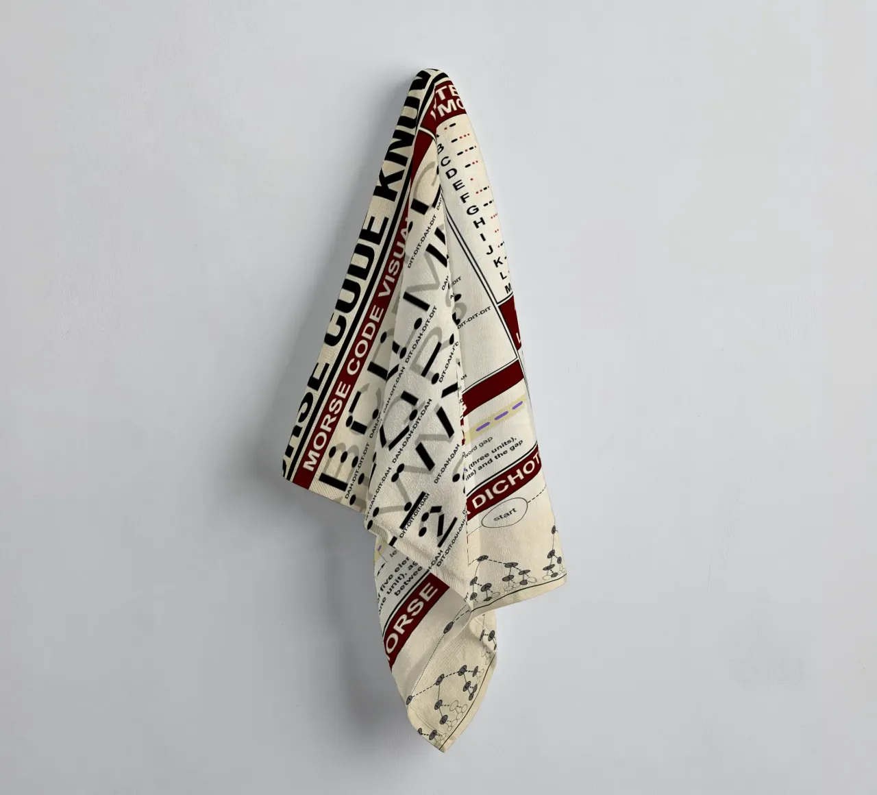 Morse Code Knowledge Poster towel by Maritiknowled