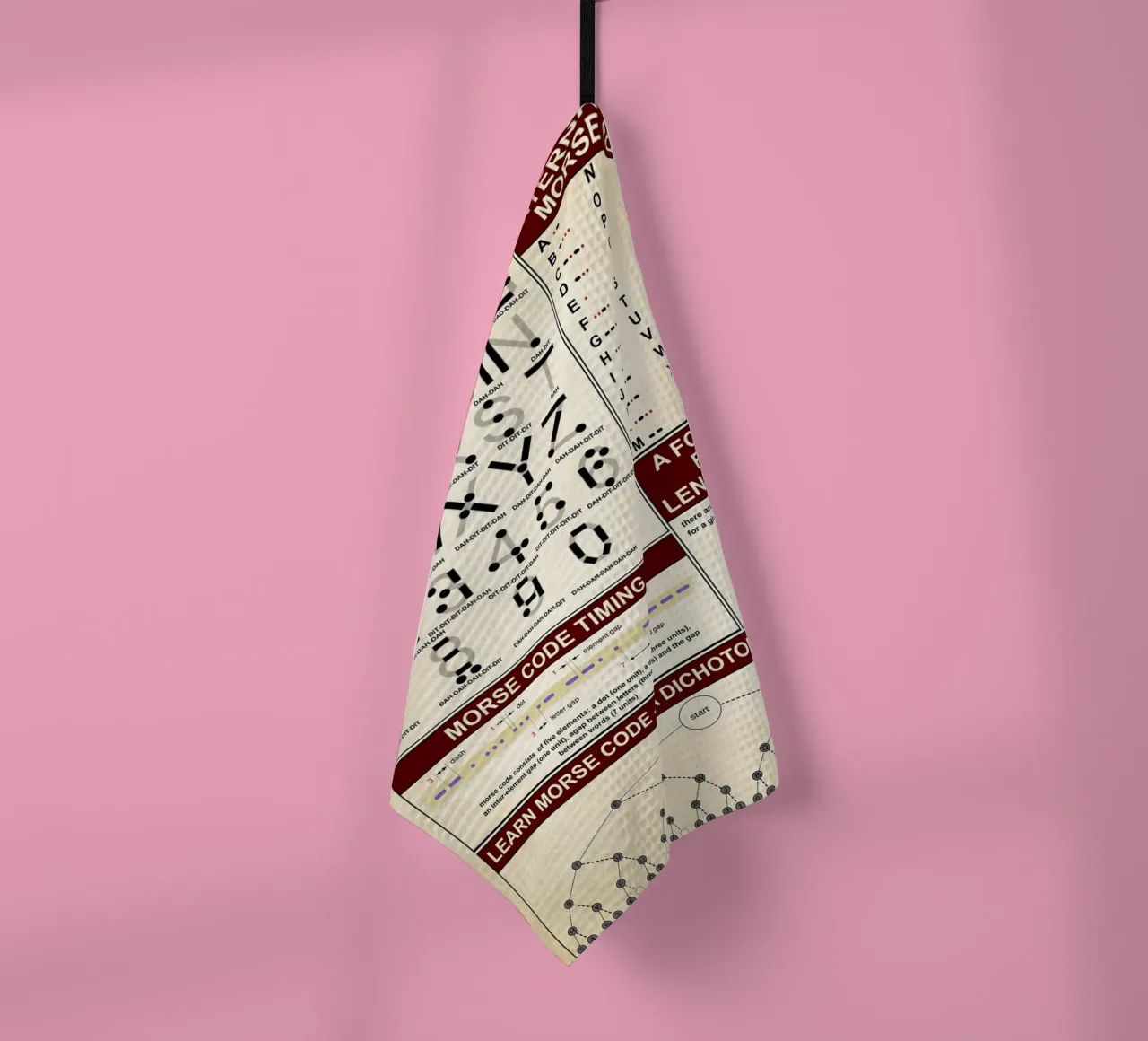 Morse Code Knowledge Poster tea towel by Maritiknowled