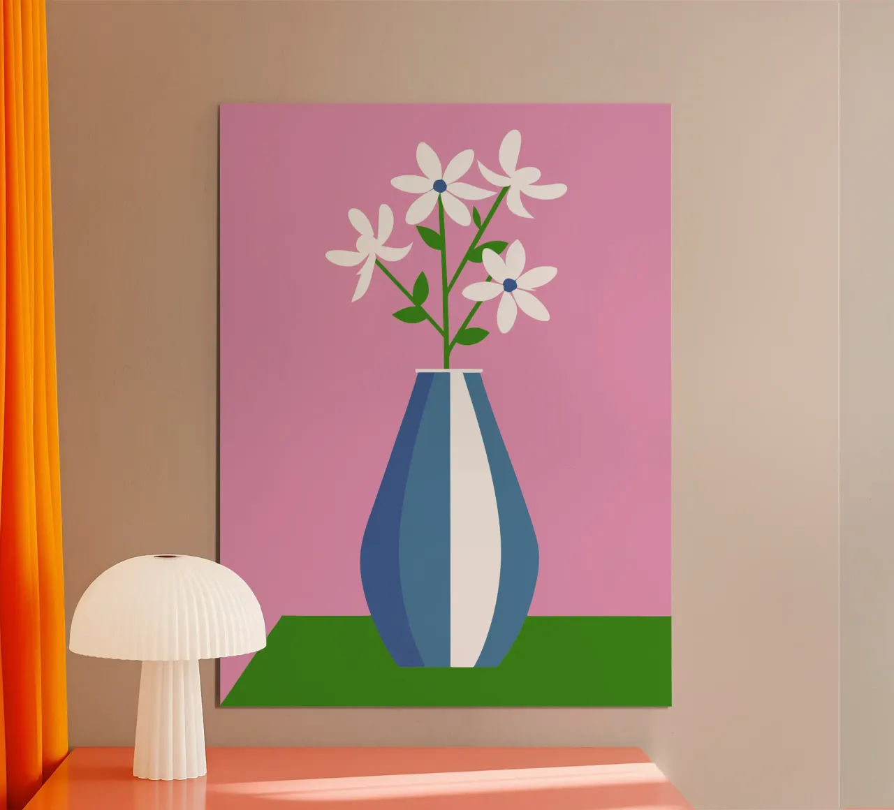 Vaso di fiori di gelsomino poster con telaio in plastica da LOOK DIFFERENT