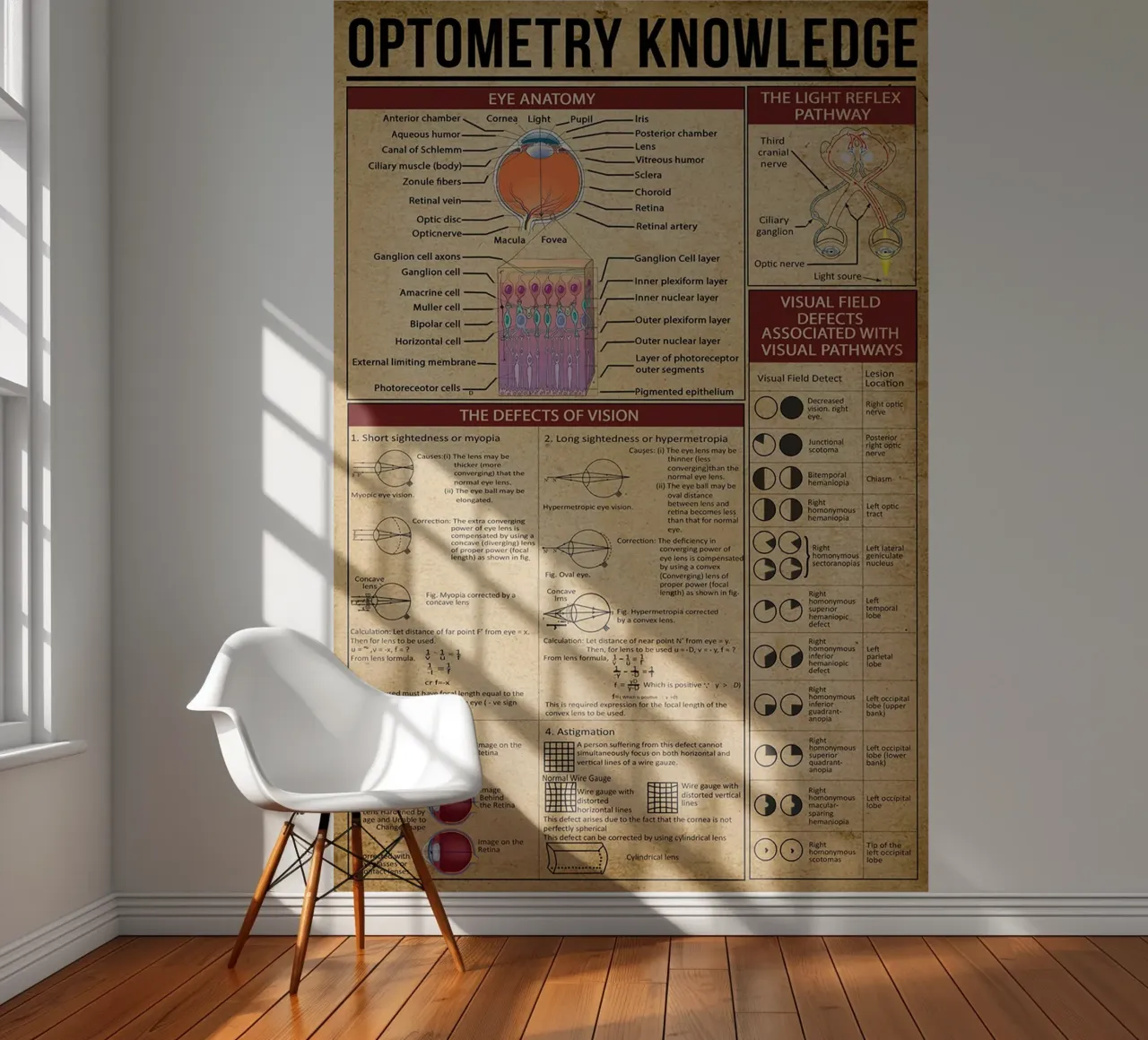 Optometry Knowledge Poster fotobehang van Maritiknowled