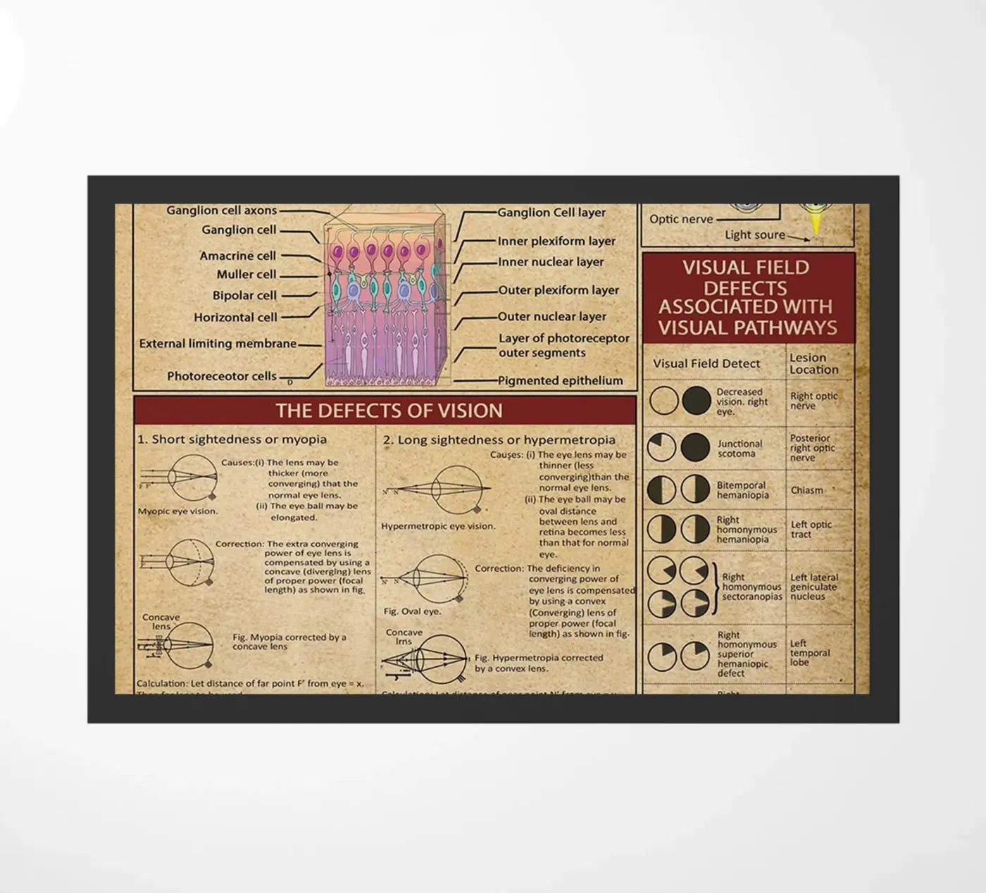Optometry Knowledge Poster doormat by Maritiknowled