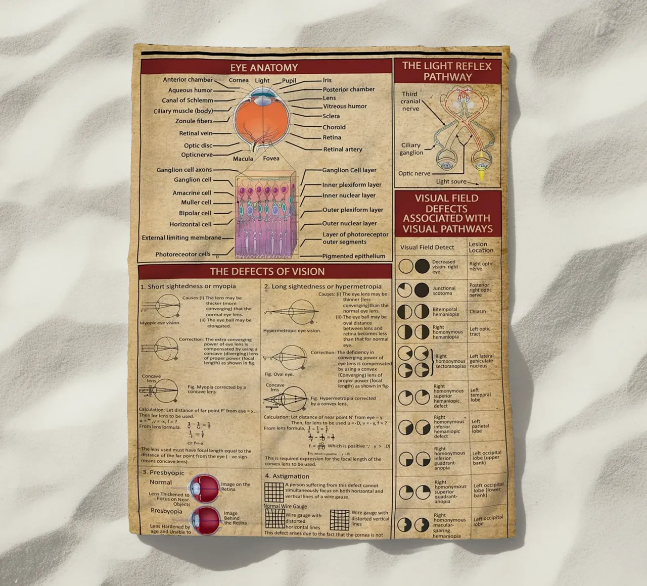 Poster sulla conoscenza dell'optometria telo mare da Maritiknowled