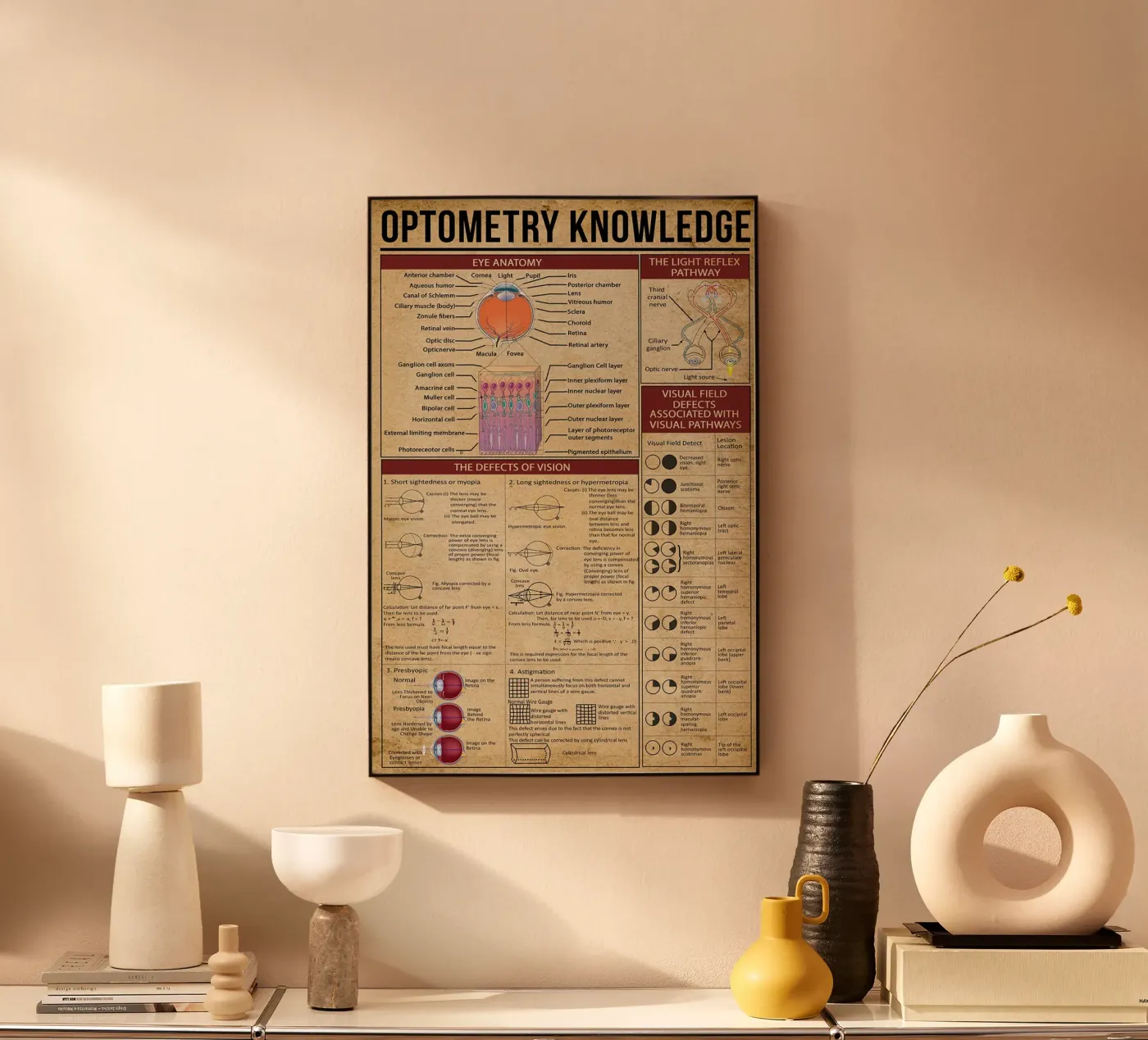 Optometry Knowledge Poster alluminio dibond da Maritiknowled