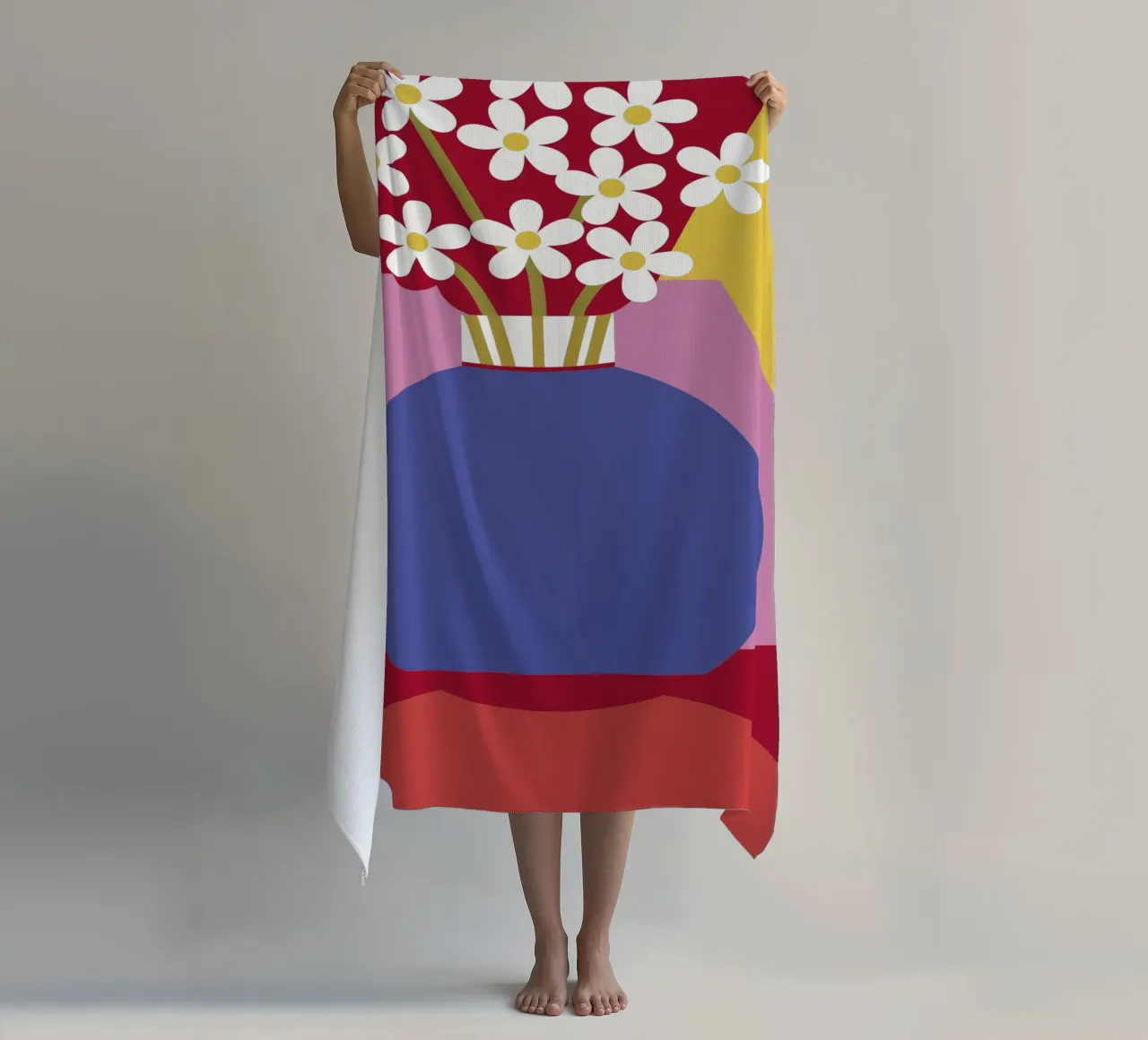 Jasmine Flower Vase beach towel by LOOK DIFFERENT