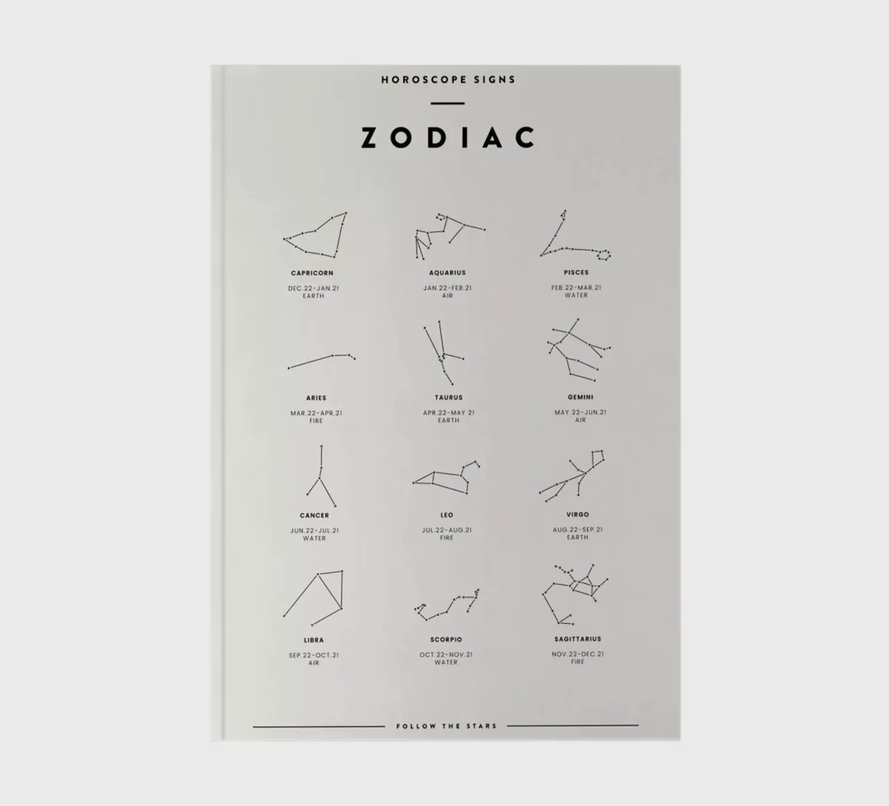 Zodiac Chart 2 notebook by daylight design studio