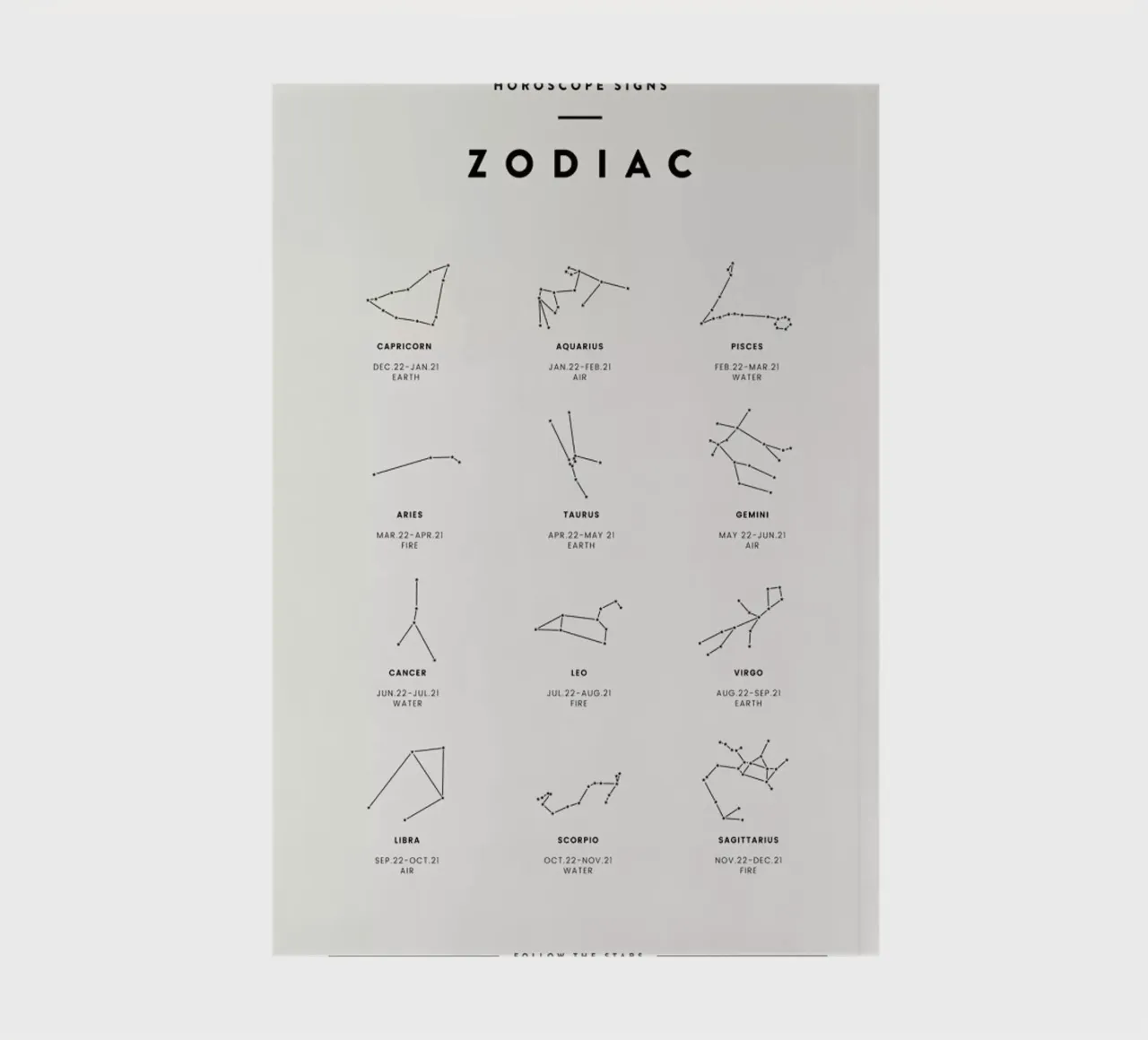 Zodiac Chart 2 notebook by daylight design studio