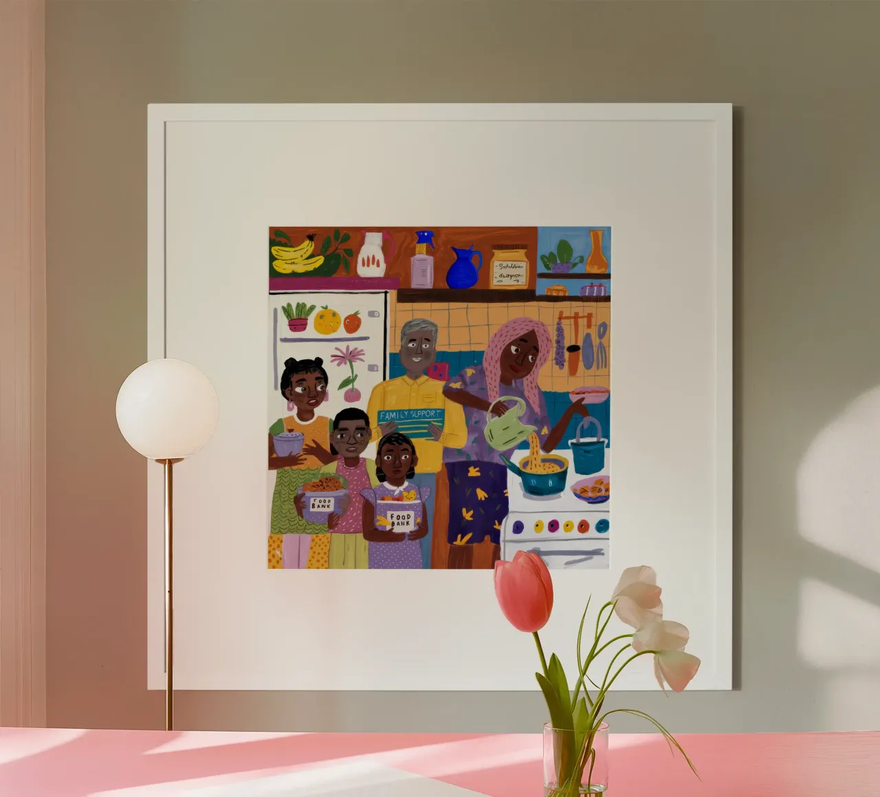 Riunione artistica comunitaria poster con telaio in alluminio da Ebony Carpenter