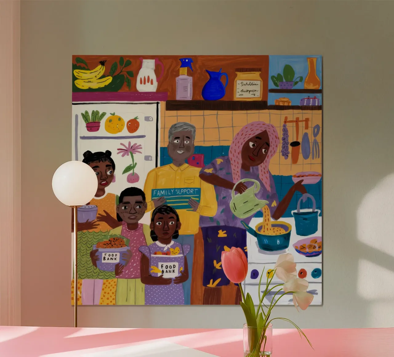 Riunione artistica comunitaria poster con telaio in alluminio da Ebony Carpenter