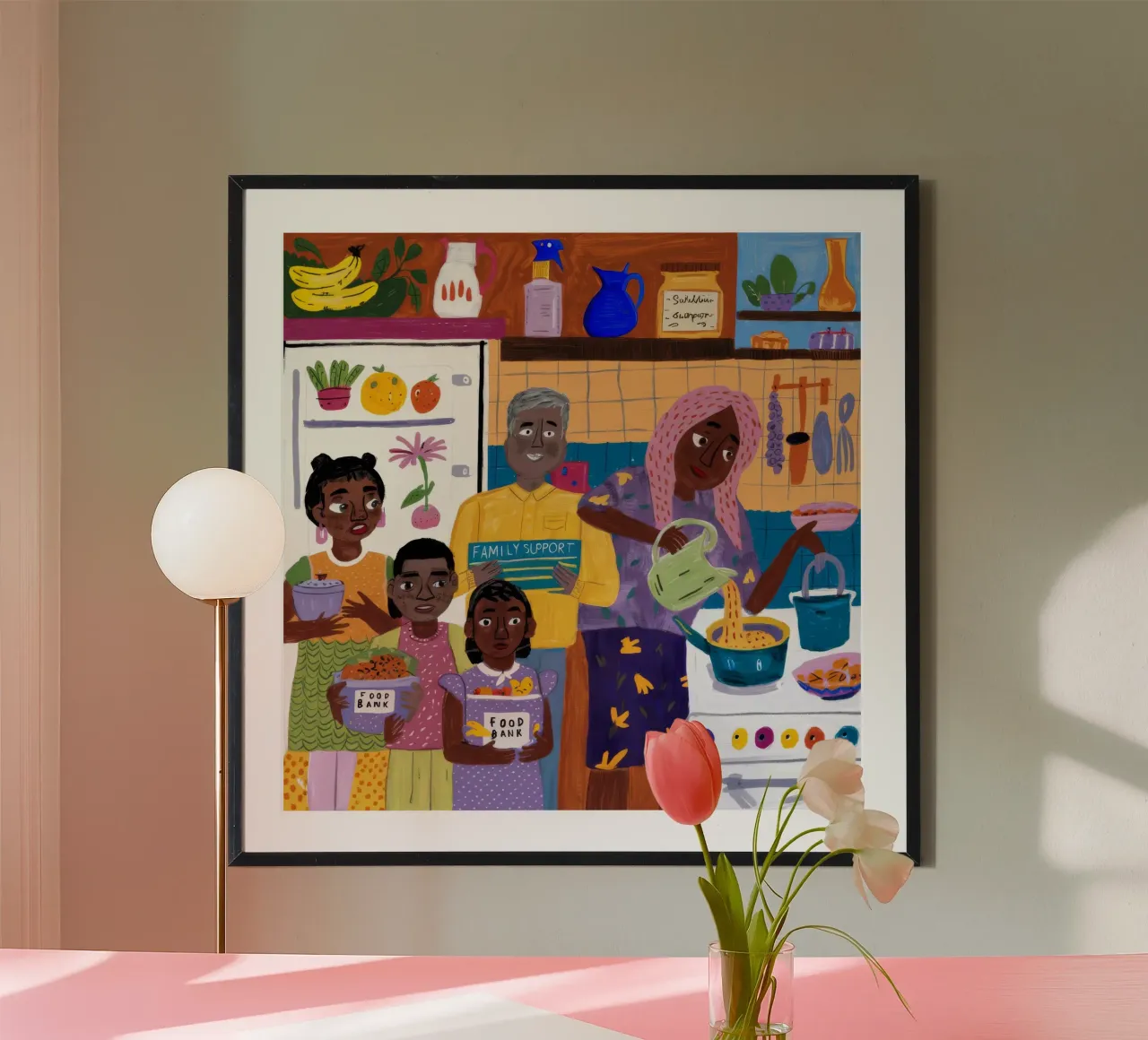 Riunione artistica comunitaria poster con telaio in alluminio da Ebony Carpenter