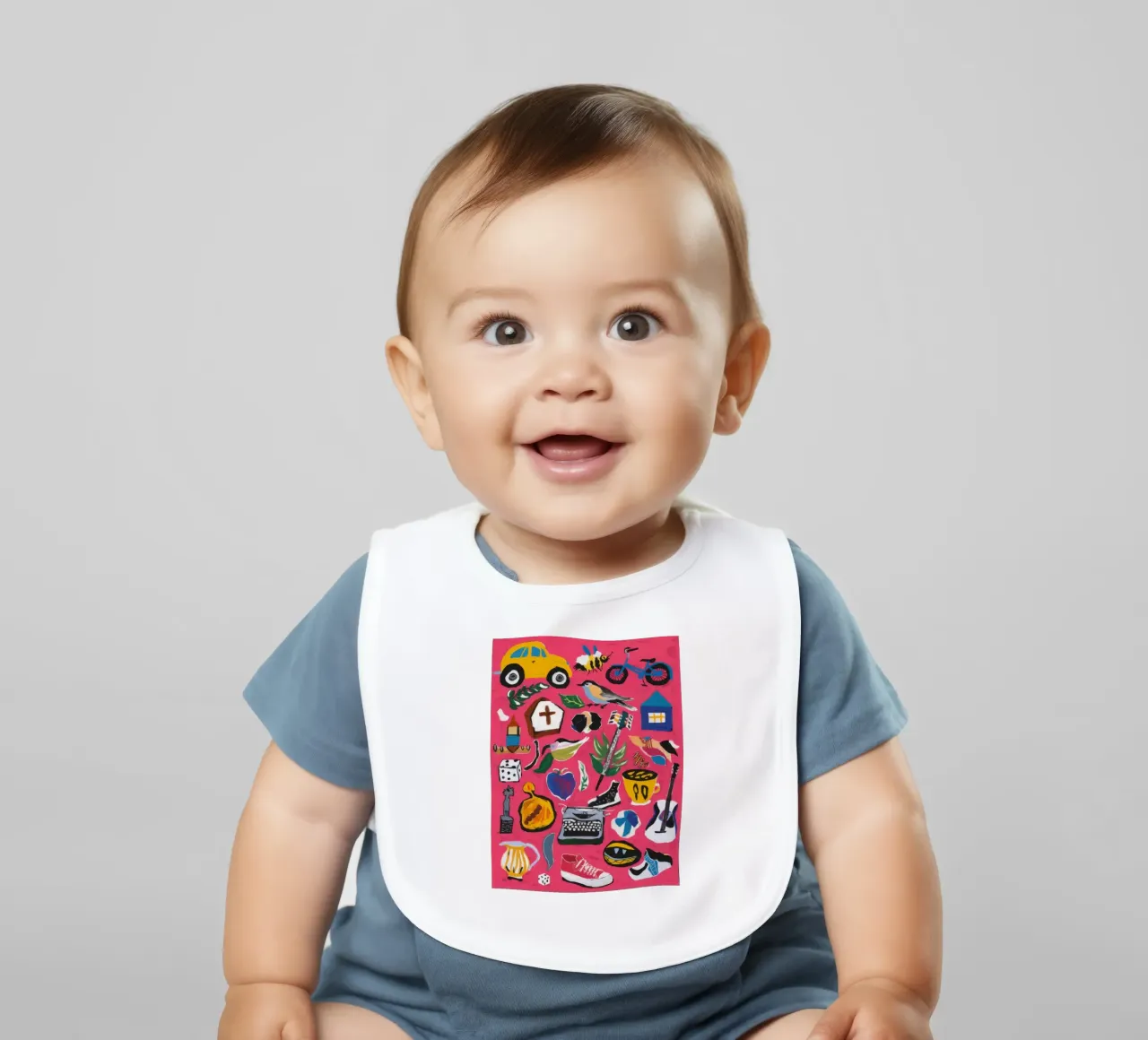 Whimsical Chaos baby bib by Ebony Carpenter