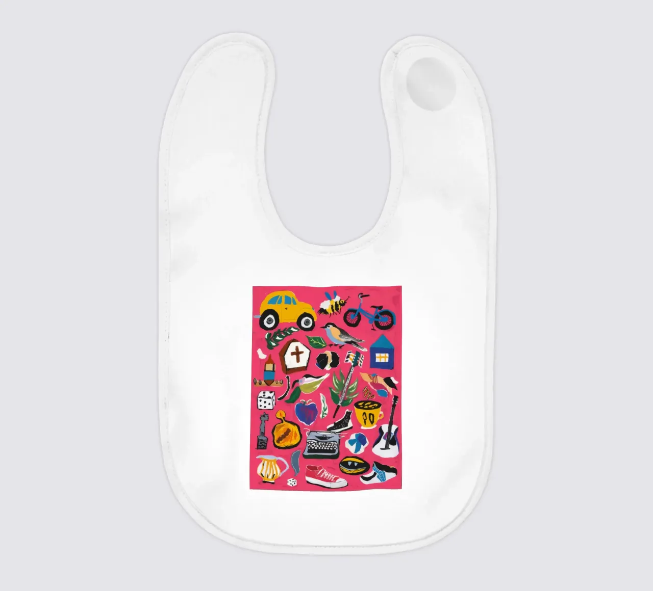 Whimsical Chaos baby bib by Ebony Carpenter