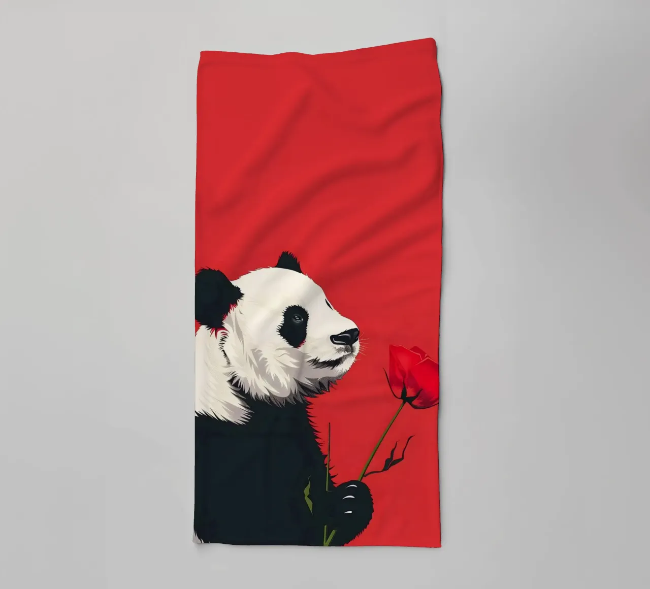 Panda mit Rose asciugamano da bagno da WILD ART
