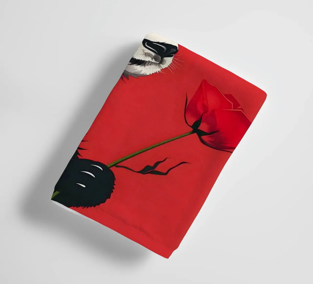Panda mit Rose asciugamano da bagno da WILD ART