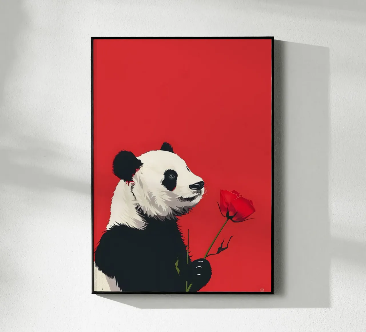 Panda mit Rose plexiglass da WILD ART