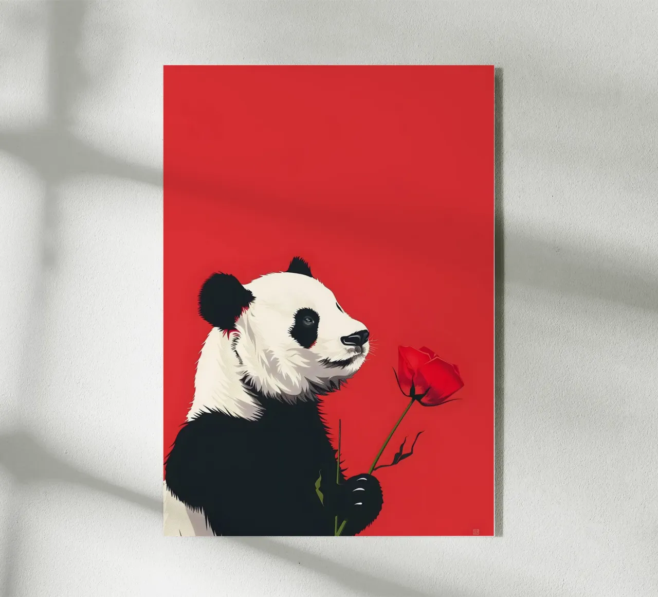 Panda mit Rose plexiglass da WILD ART