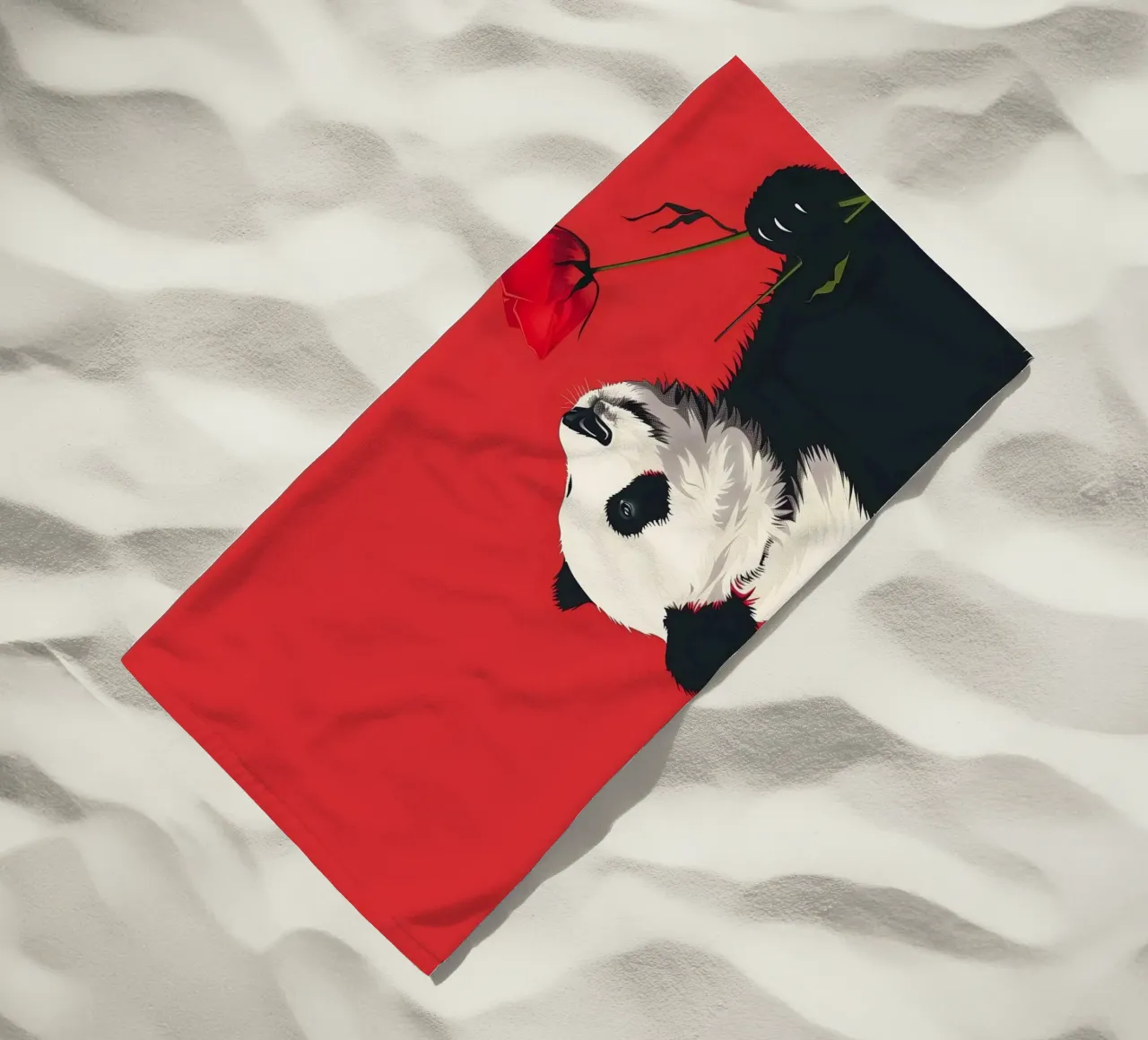 Panda mit Rose telo mare da WILD ART