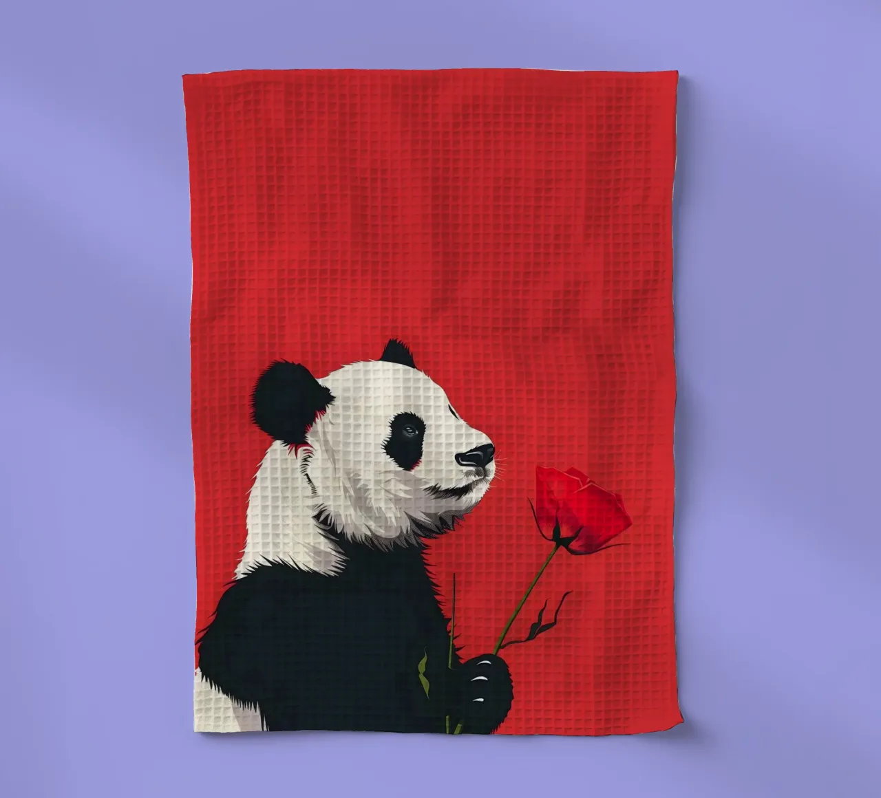 Panda mit Rose canovaccio da cucina da WILD ART