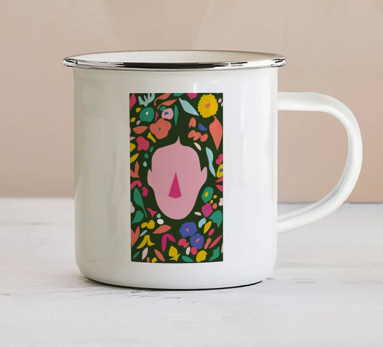 Floral Portrait tazza in smalto da Mariery Young