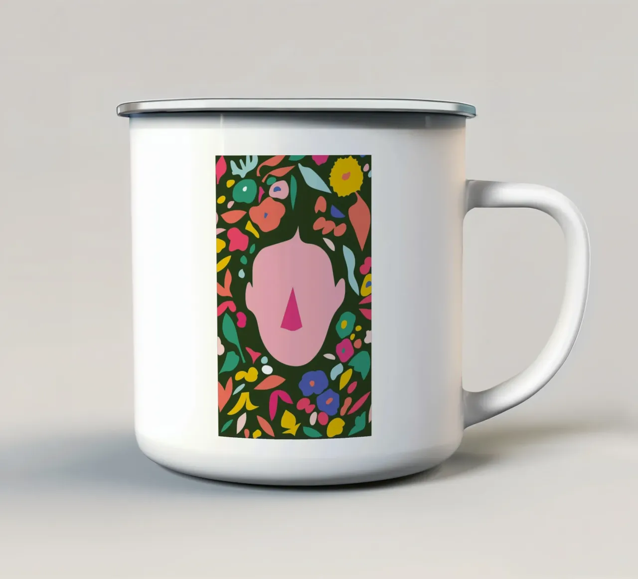 Floral Portrait tazza in smalto da Mariery Young