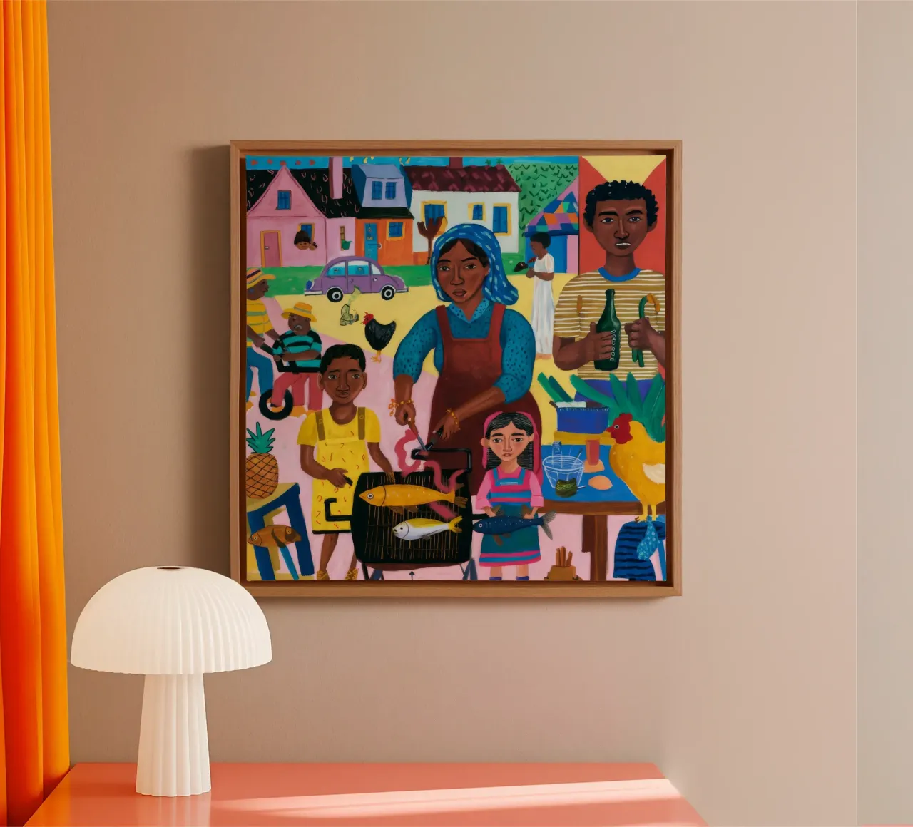 Familiebijeenkomst canvas met Baklijst van Ebony Carpenter