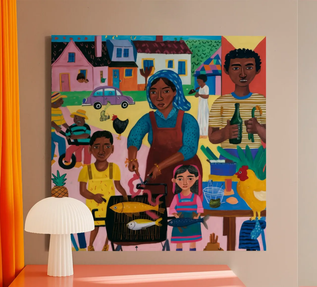 Familiebijeenkomst canvas met Baklijst van Ebony Carpenter