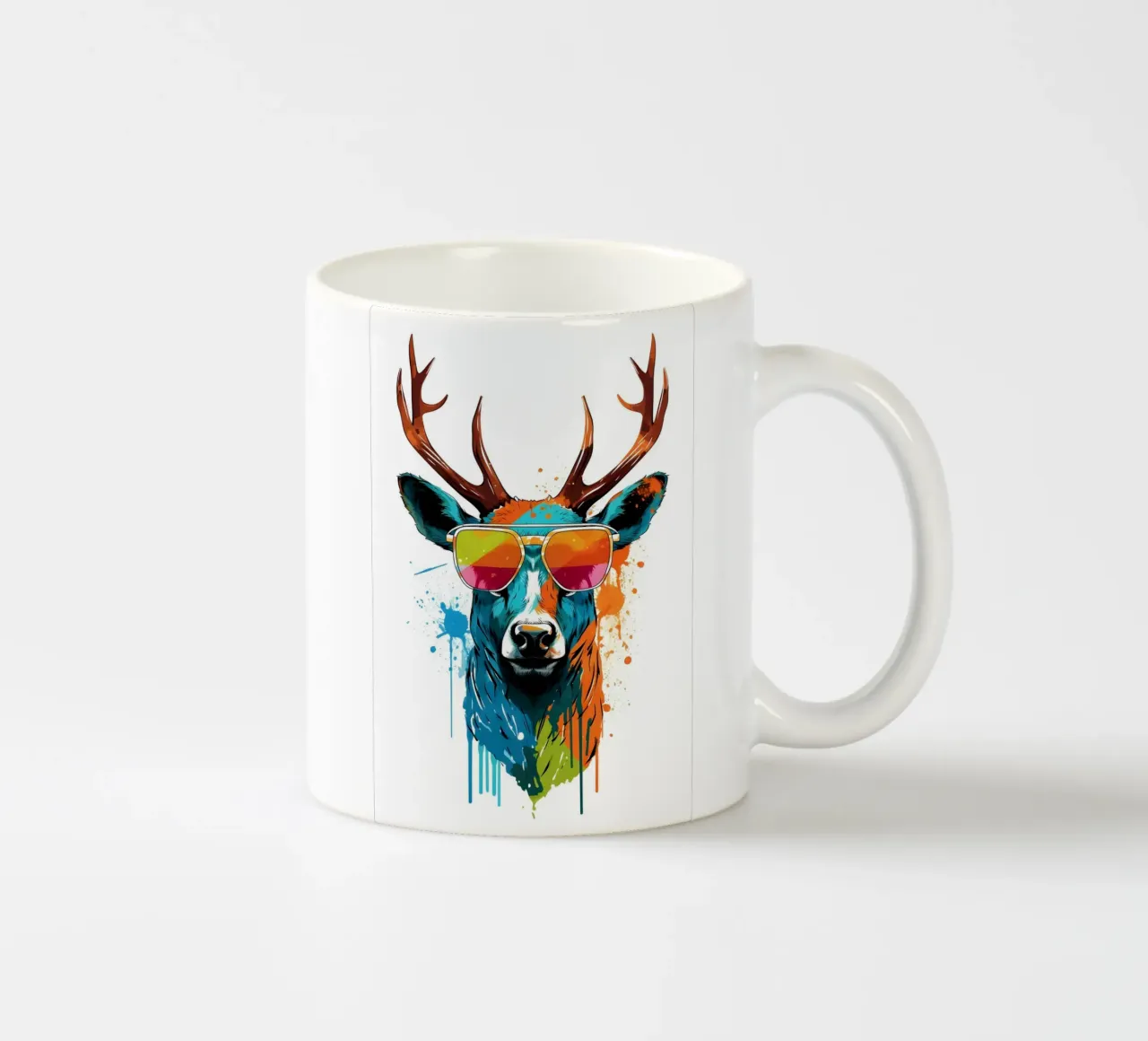 Hirsch mit Sonnenbrille tazza in ceramica da WILD ART