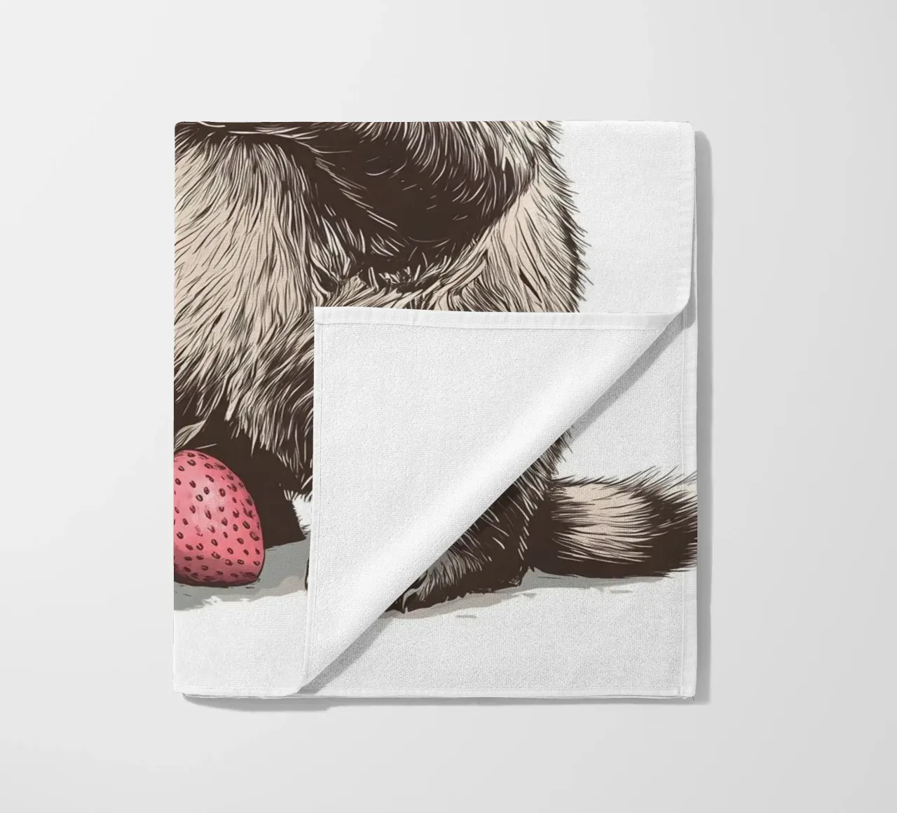 Waschbär isst Erdbeeren telo mare da WILD ART