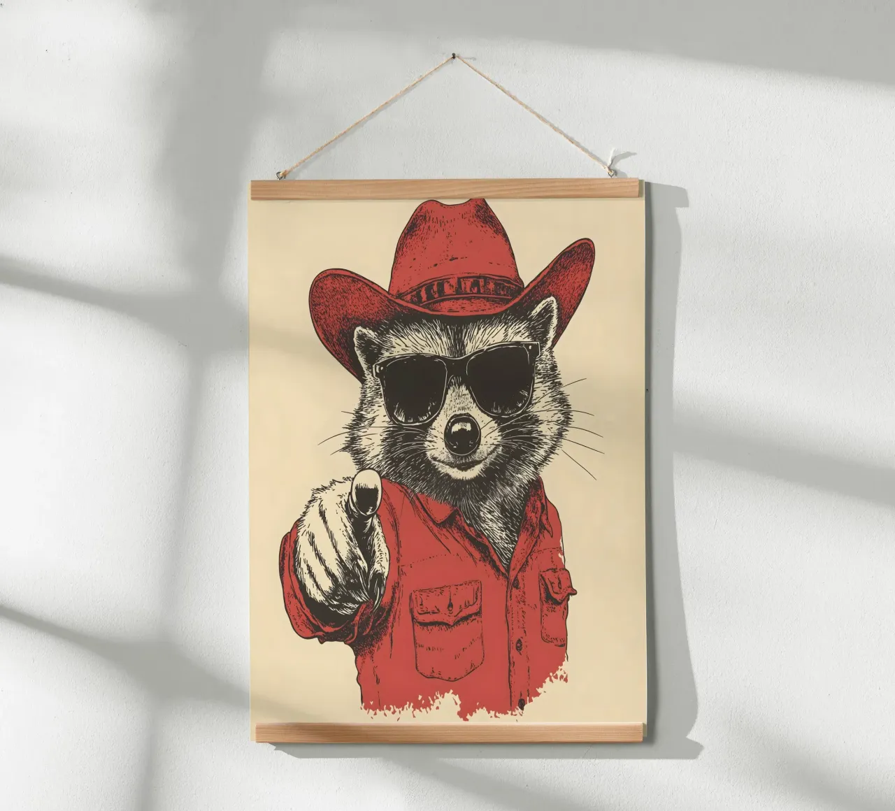 Waschbär Cowboy poster con telaio in plastica da WILD ART