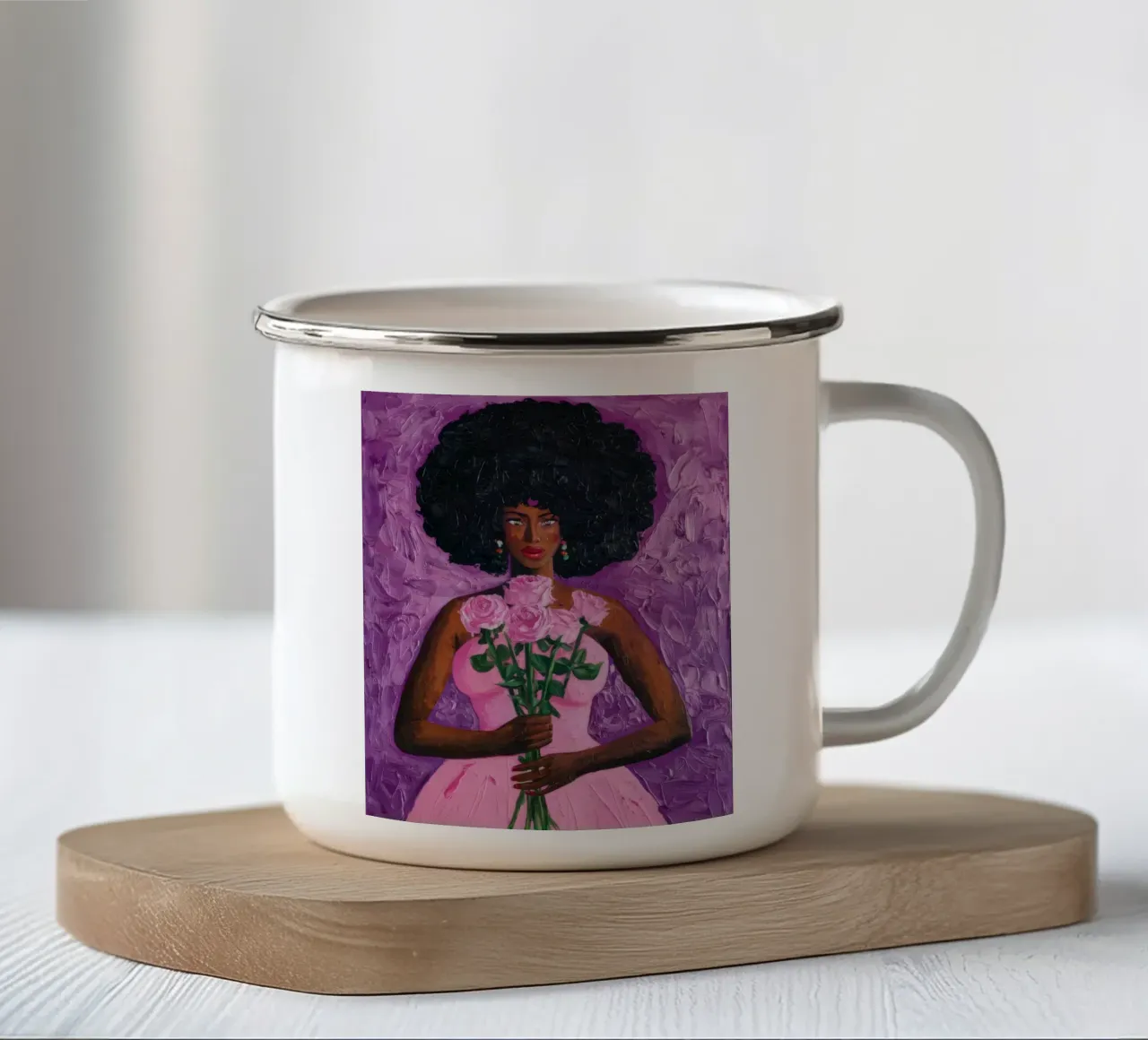 Serenità rosa tazza in smalto da Ebony Carpenter