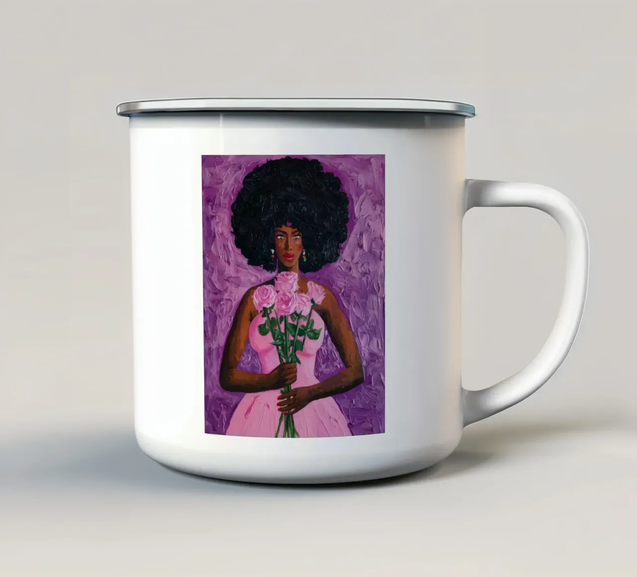 Serenità rosa tazza in smalto da Ebony Carpenter
