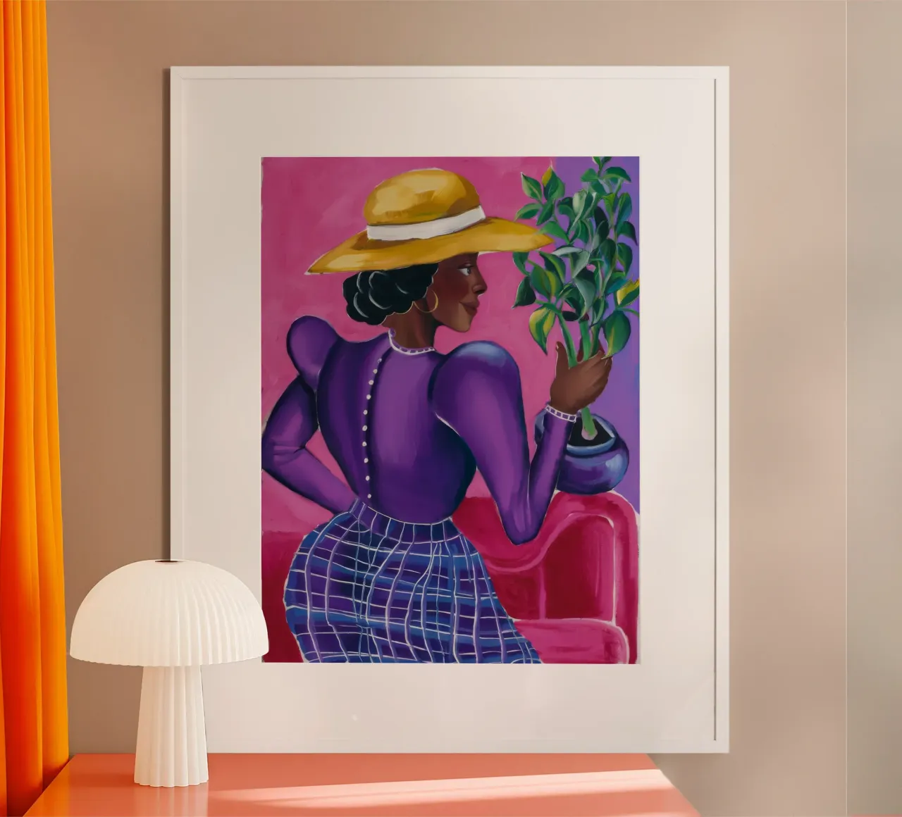 Signora del giardino poster con telaio in alluminio da Ebony Carpenter