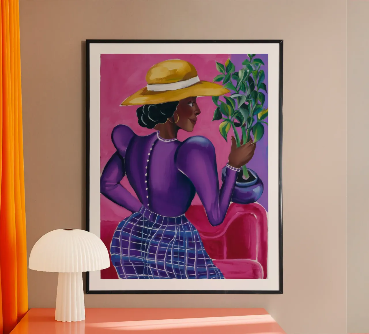 Signora del giardino poster con telaio in alluminio da Ebony Carpenter