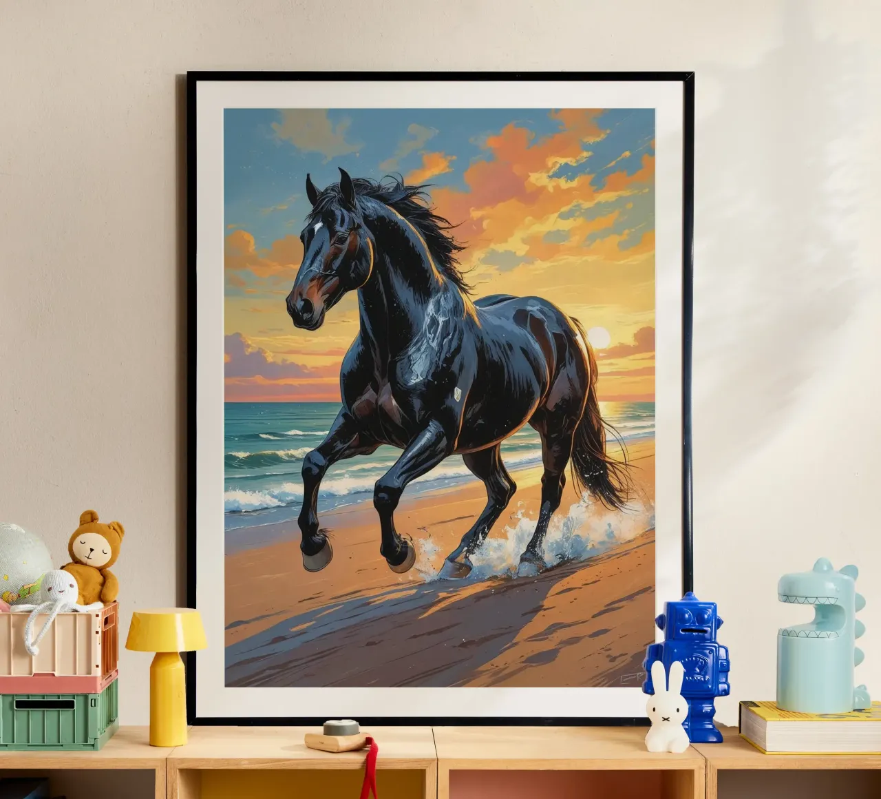 Pferd am Strand carta hahnemühle da Poster Dreams