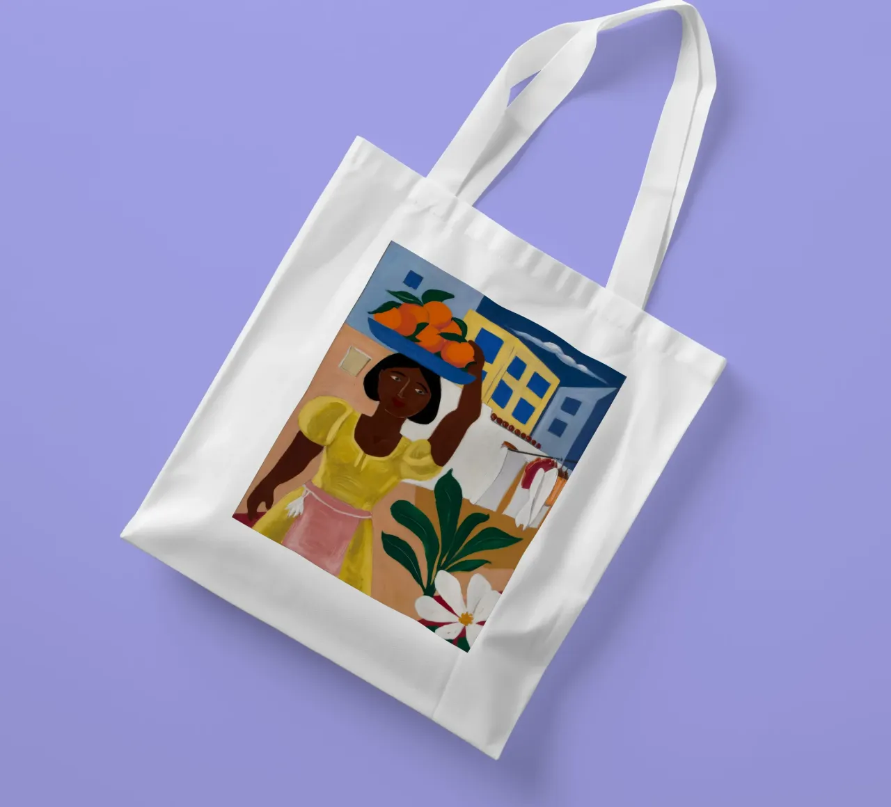 Obstverkäufer Jutebeutel von Ebony Carpenter